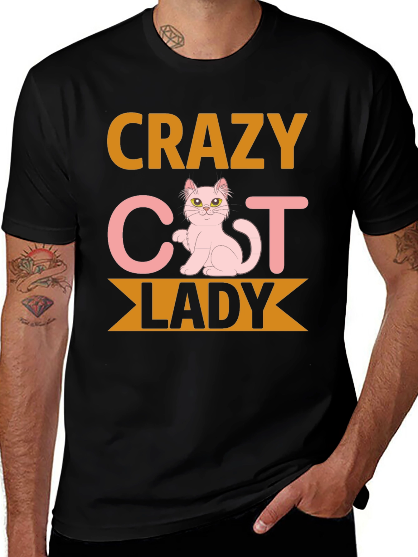 Variant 26 of Crazy Cat Lady T-Shirt - Fun Graphic Tee for Cat Lovers