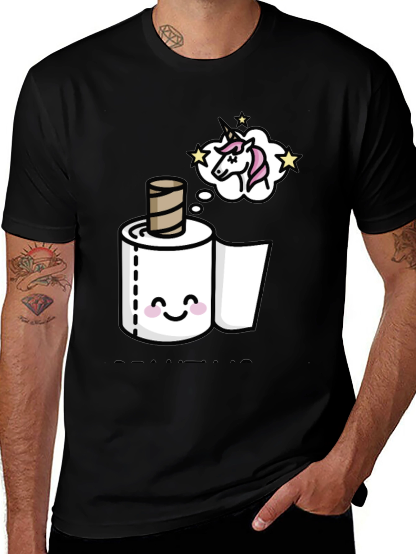 Variant 29 of Unicorn Dreamin' TP Roll Black T-Shirt