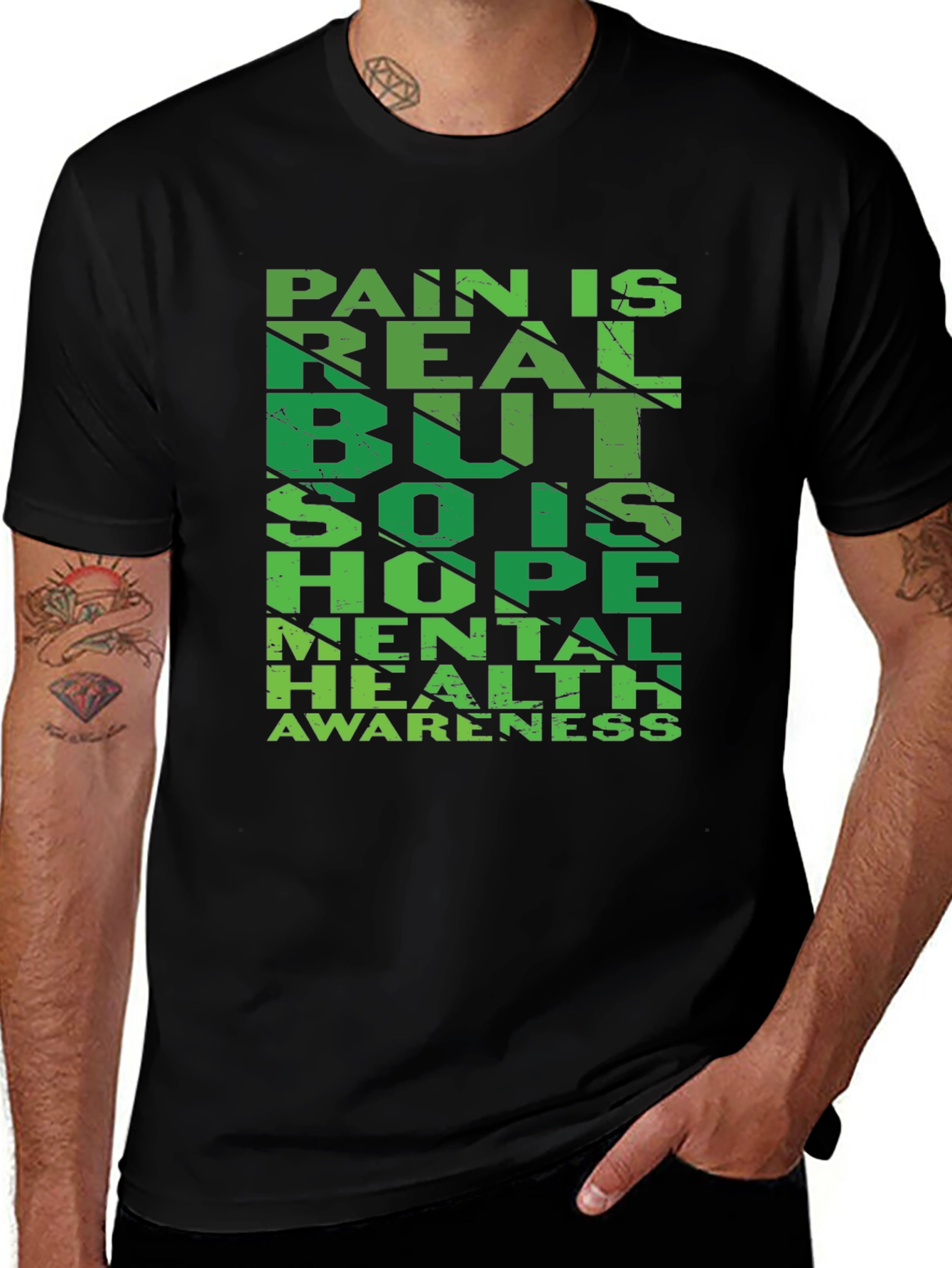 Variant 22 of Mental Health Awareness T-Shirt - Pain Is Real Hope Is Real