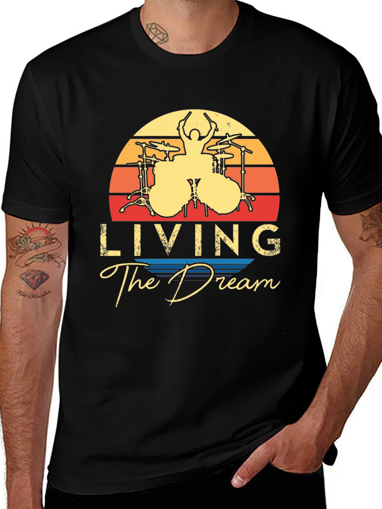 Variant 9 of Living The Dream Drummer T-Shirt