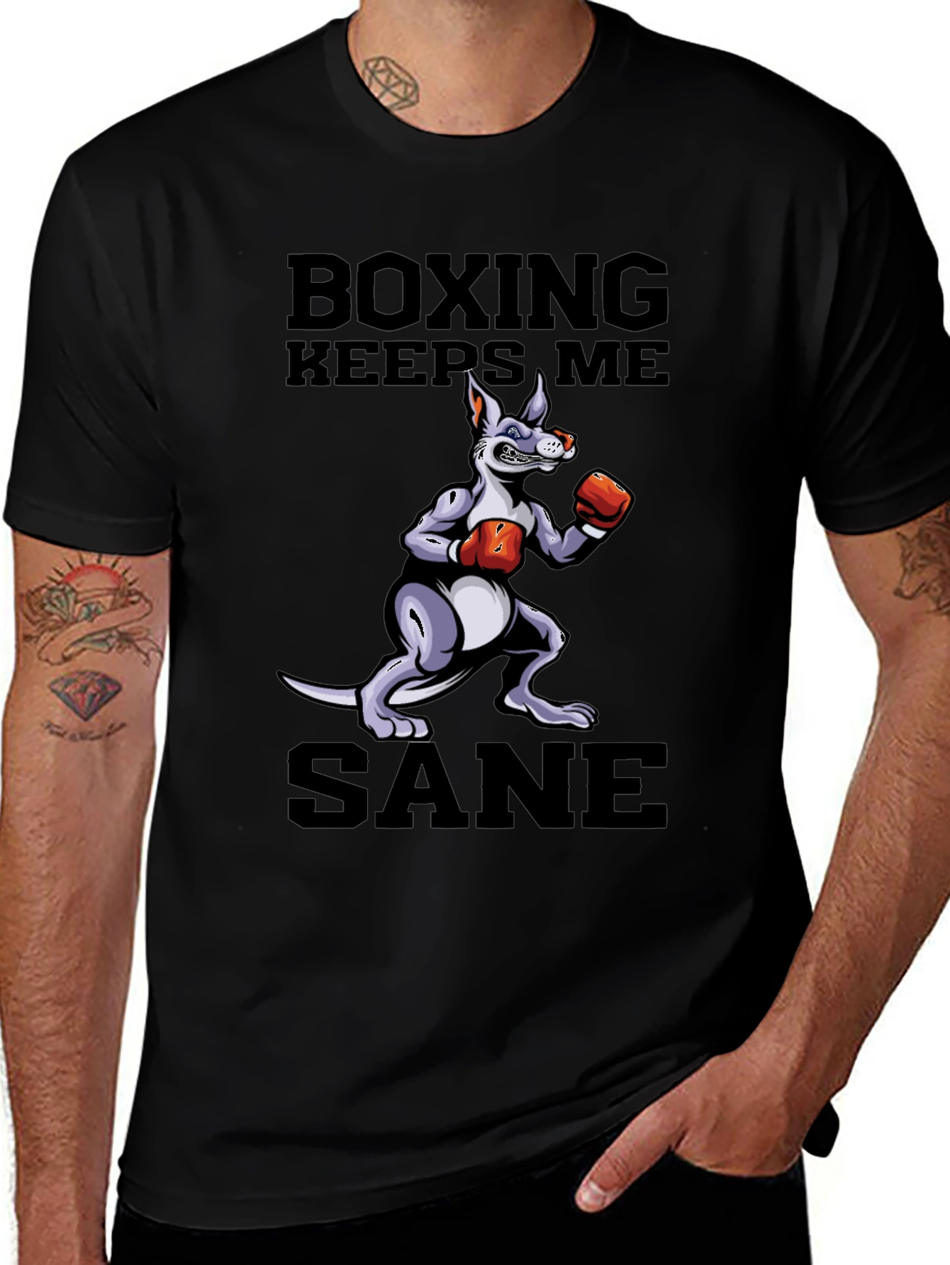 Variant 17 of Boxing Kangaroo Graphic T-Shirt - Keep Me Sane