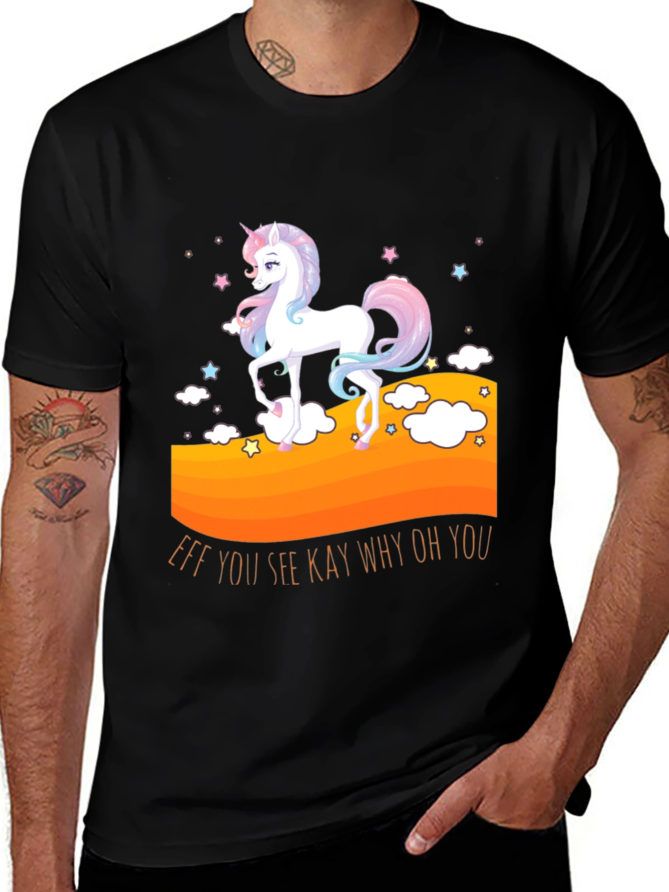 Black Unicorn T-Shirt: "Eff You See Kay Why Oh You" main image