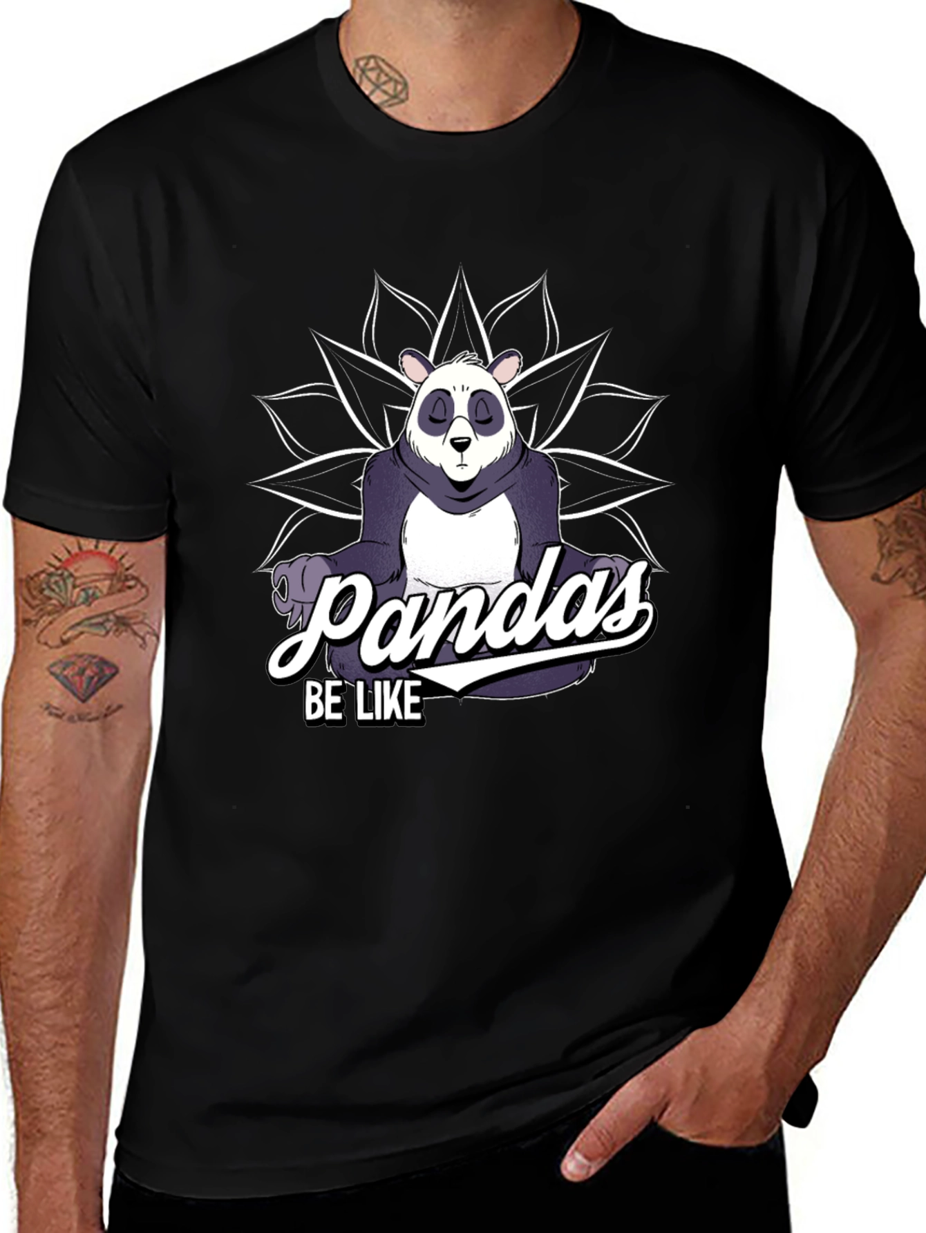 Variant 7 of Men's "Pandas Be Like" Graphic T-Shirt
