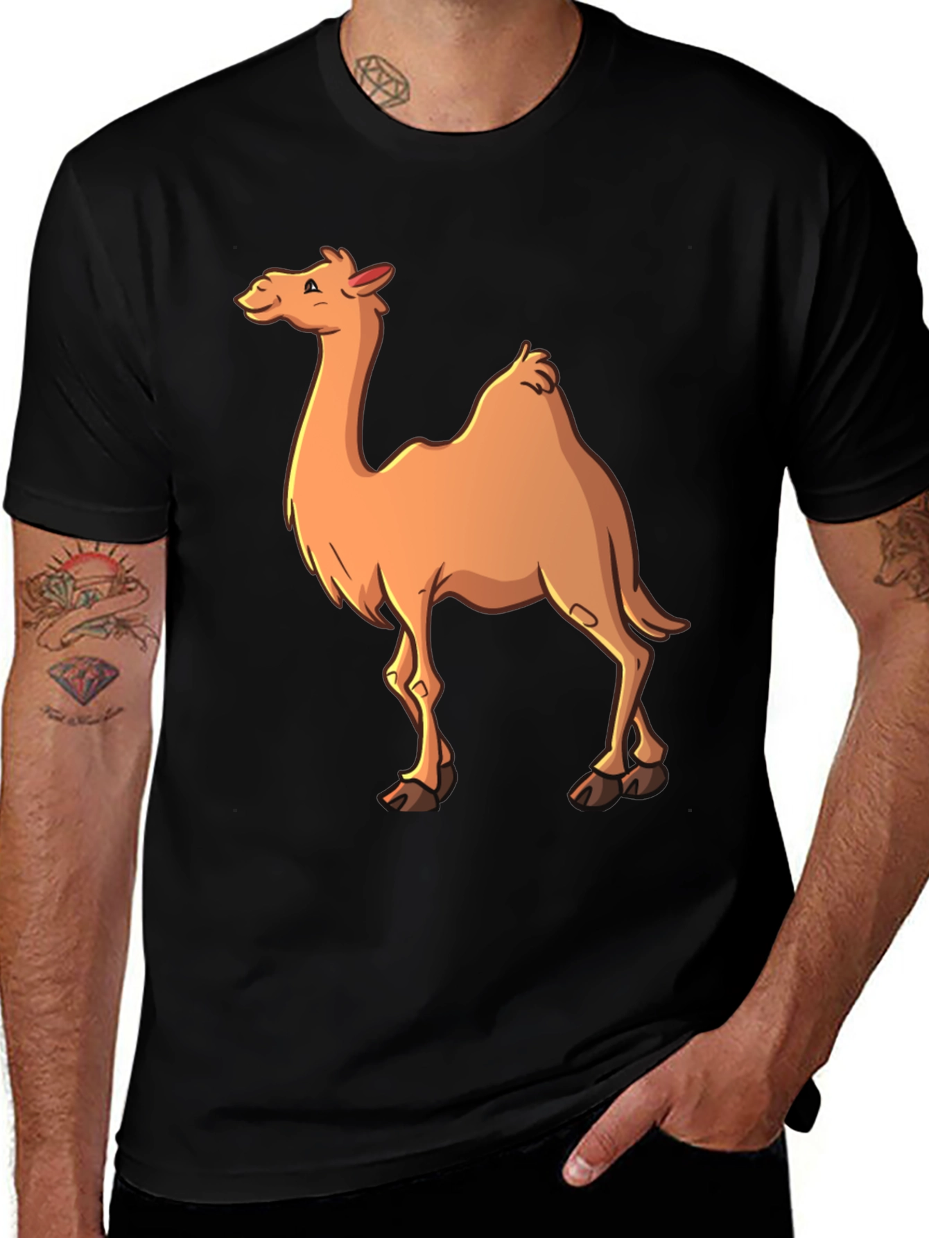 Variant 6 of Camel Graphic T-Shirt - Men's Black Tee
