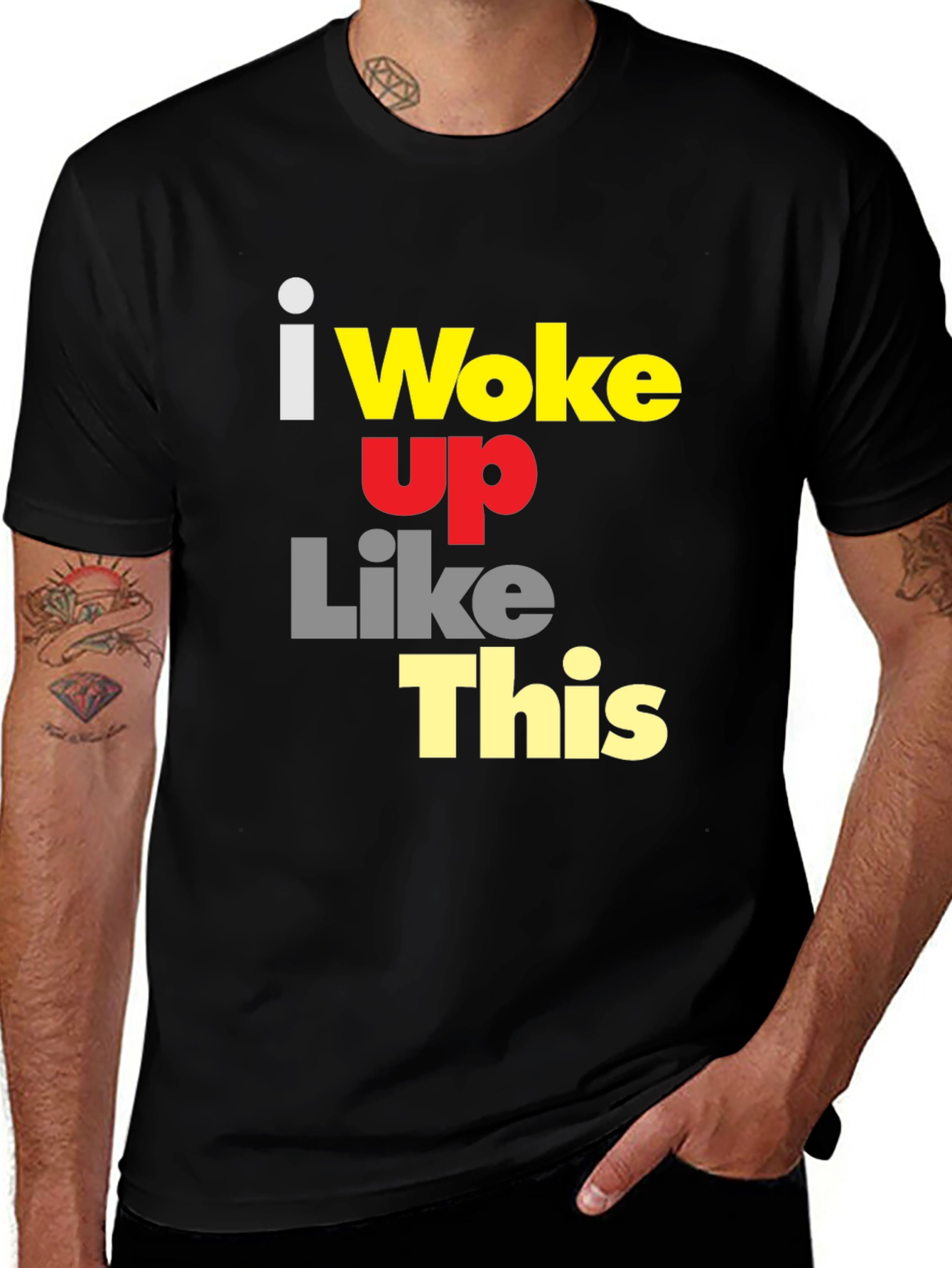 Variant 4 of I Woke Up Like This Graphic Tee - Black