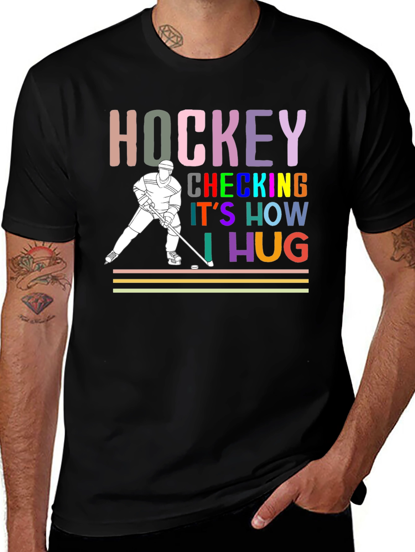 Variant 7 of Hockey Checking Is How I Hug T-Shirt