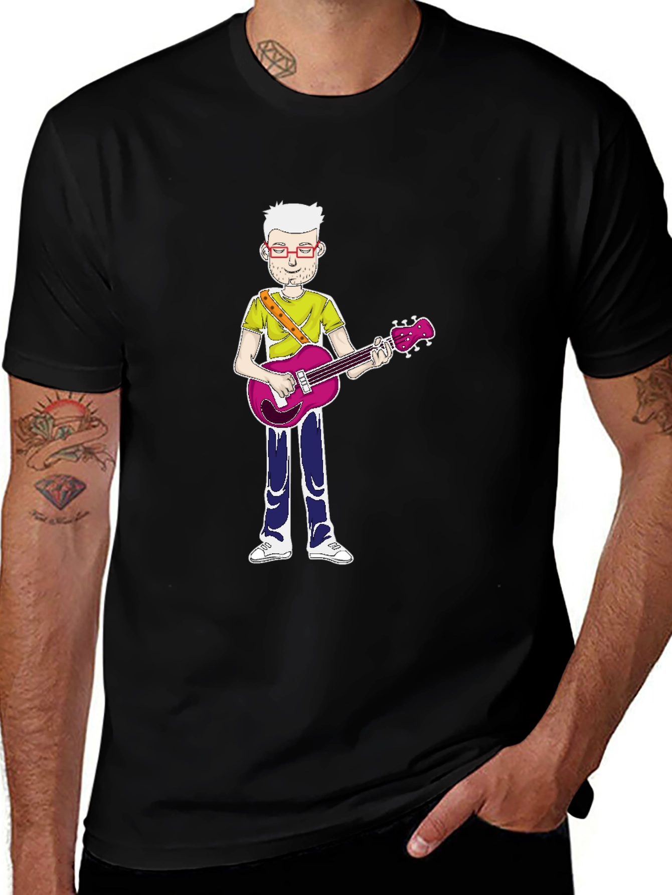 Variant 17 of Cartoon Guitarist T-Shirt