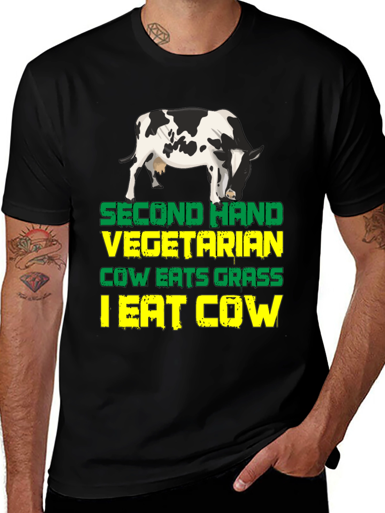 Variant 18 of Second Hand Vegetarian Funny Graphic T-Shirt