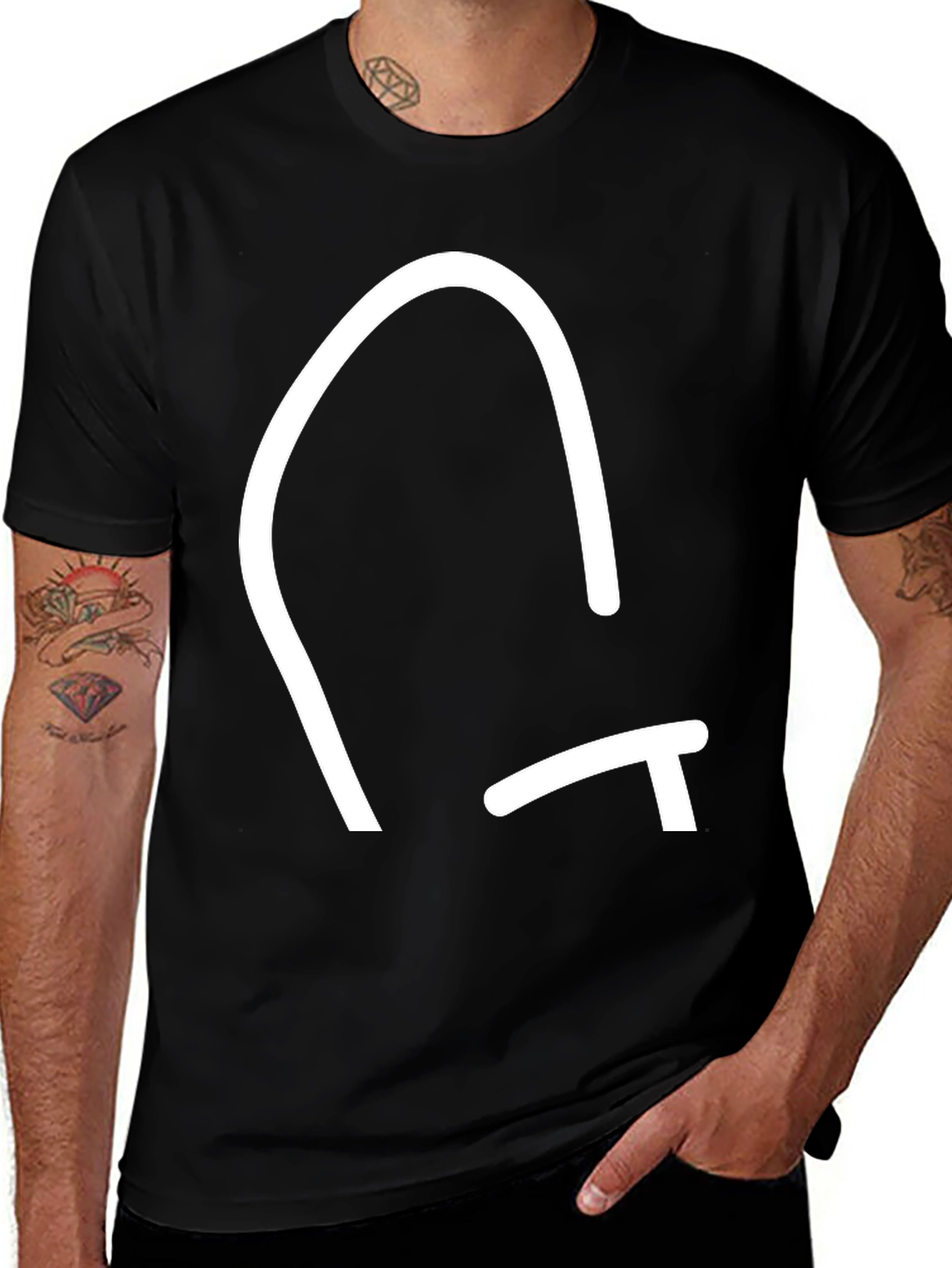 Variant 17 of Abstract Graphic Tee - Modern Black T-Shirt
