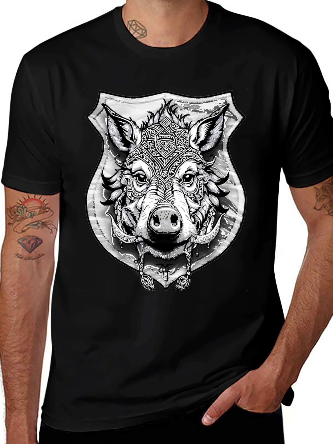 Variant 14 of Boar Head Graphic T-Shirt