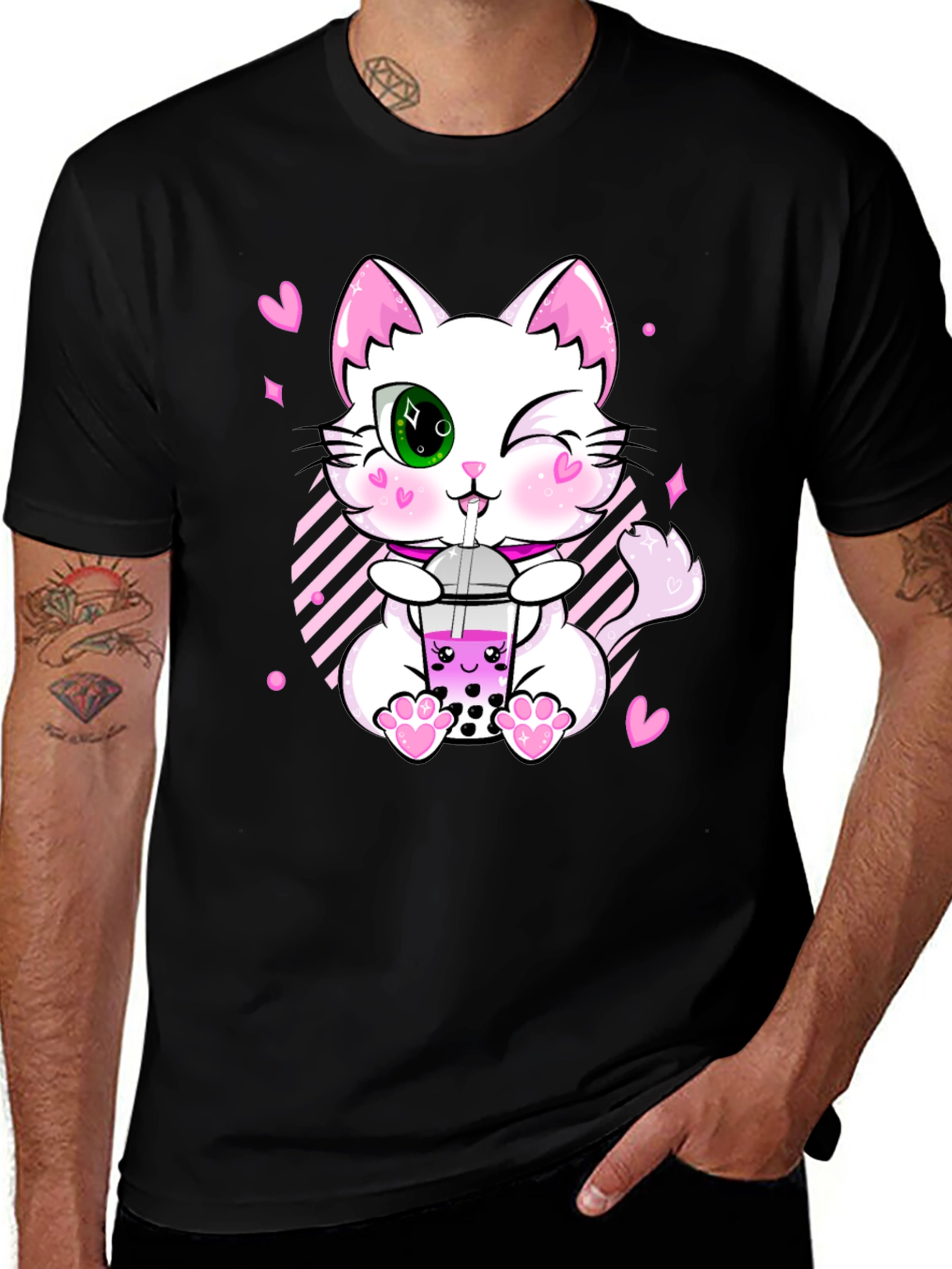 Variant 23 of Kawaii Cat Boba Tea T-Shirt - Cute Anime Style