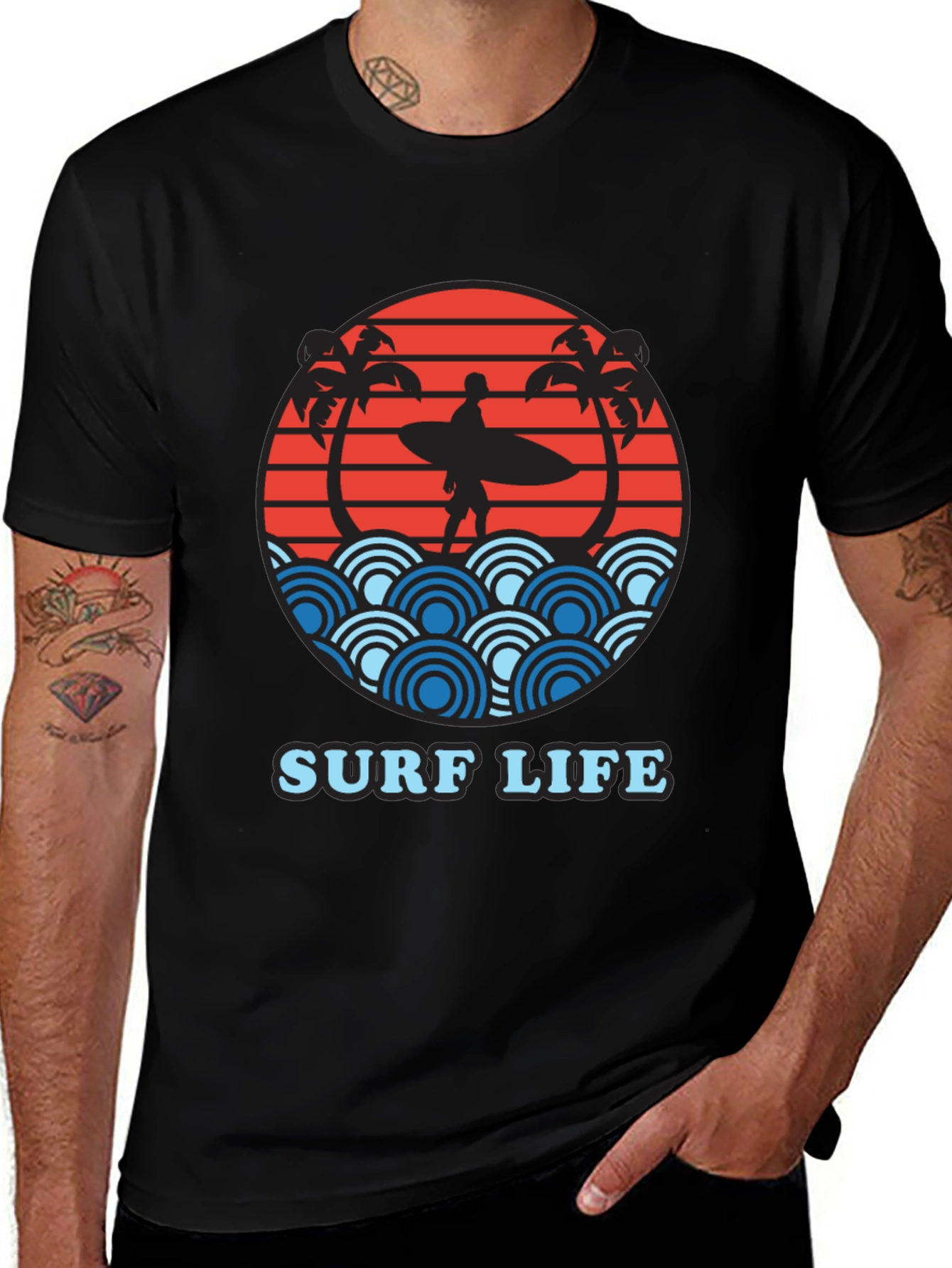 Variant 6 of Surf Life Graphic Tee - Summer Beach T-Shirt