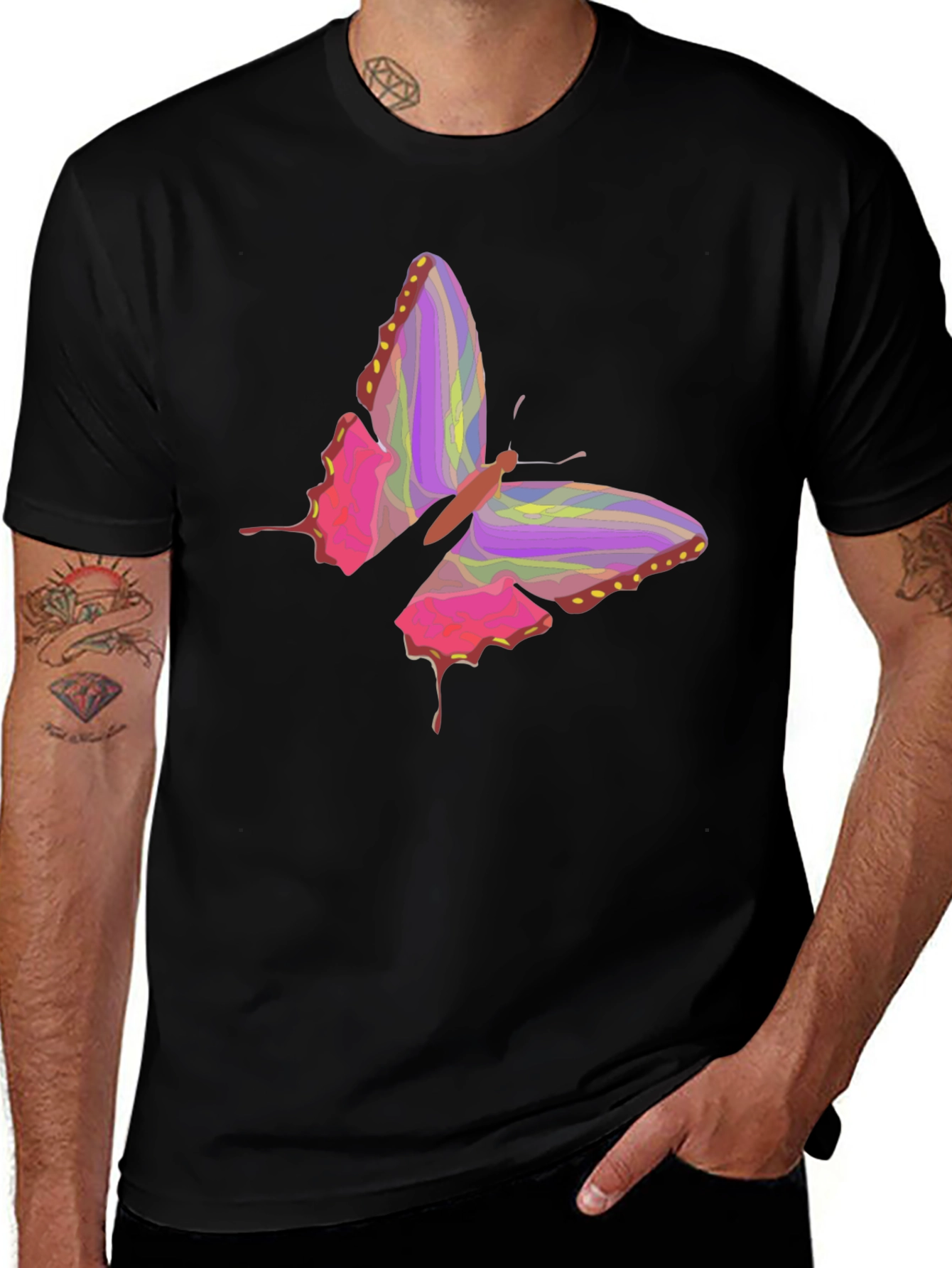 Variant 28 of Butterfly Graphic Black T-Shirt
