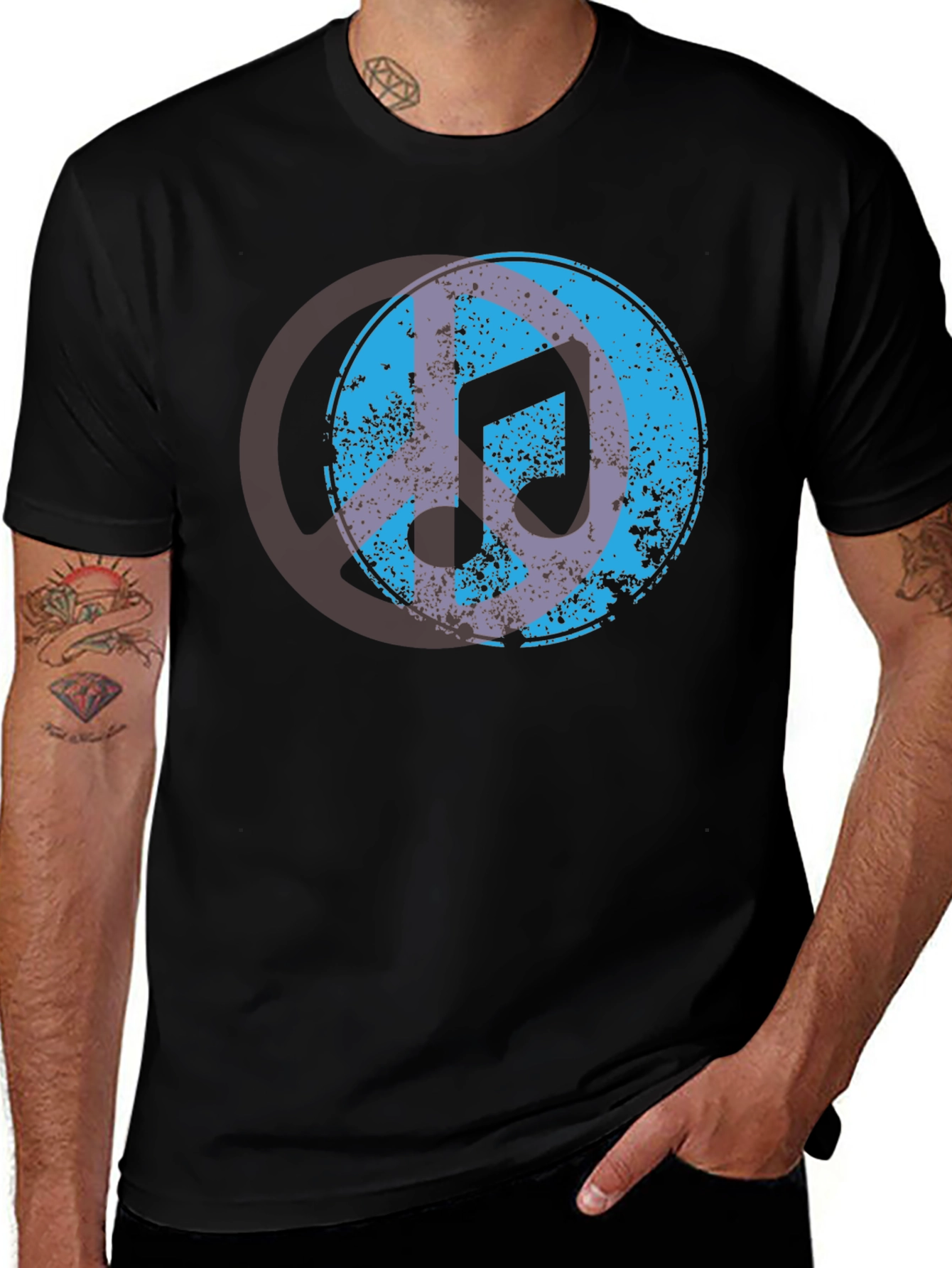 Variant 16 of Music Note Graphic Print Crew Neck T-Shirt