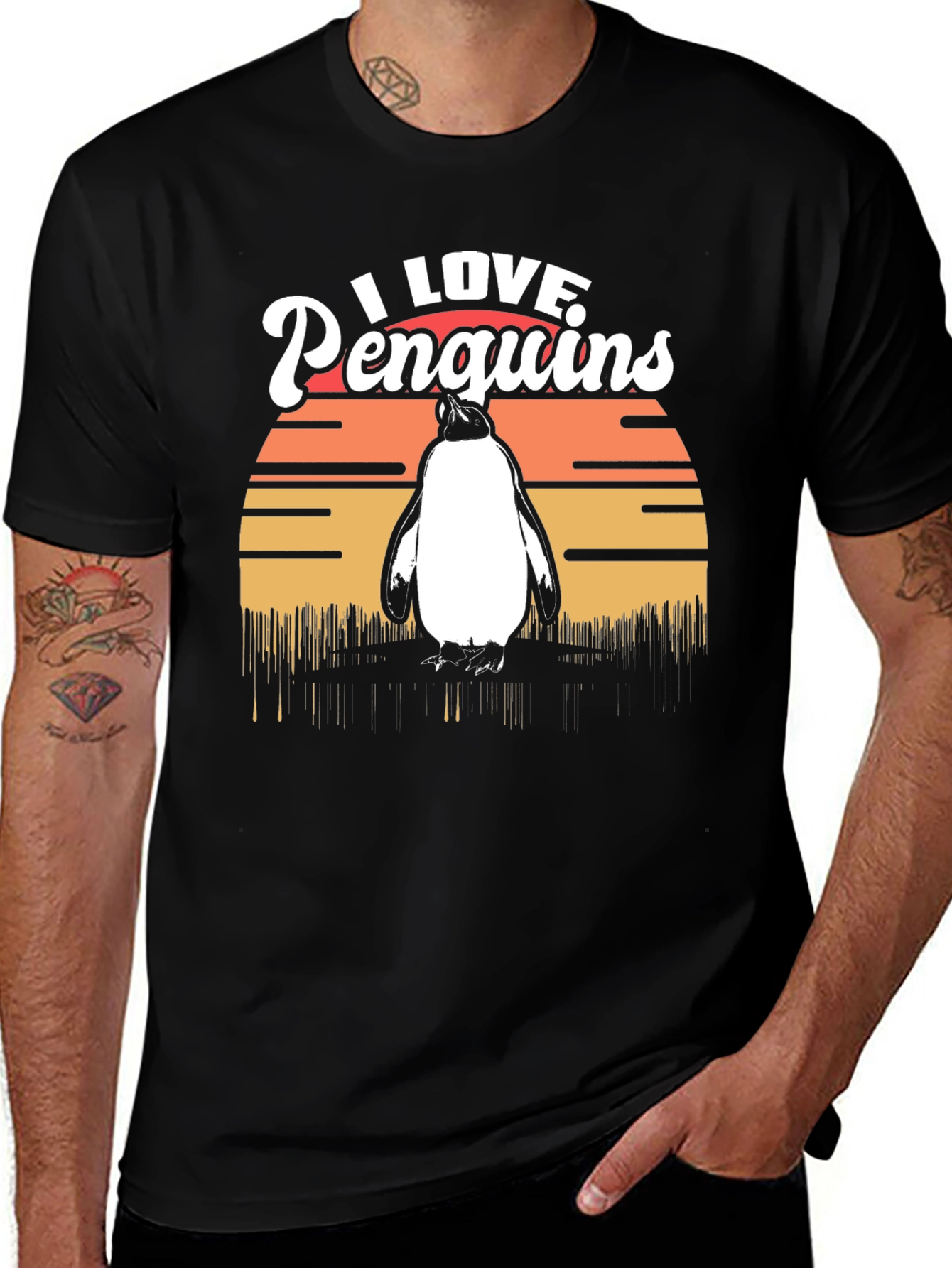 Variant 2 of I Love Penguins Graphic Tee