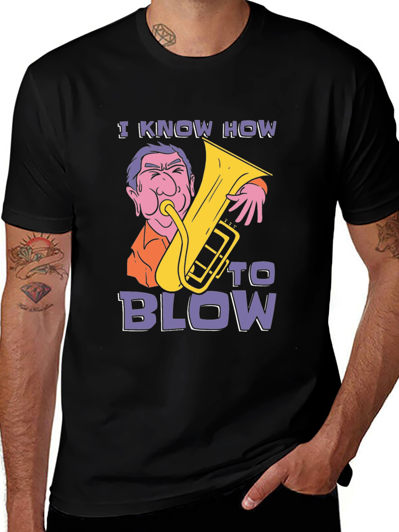 Variant 11 of I Know How to Blow T-Shirt - Funny Graphic Tee