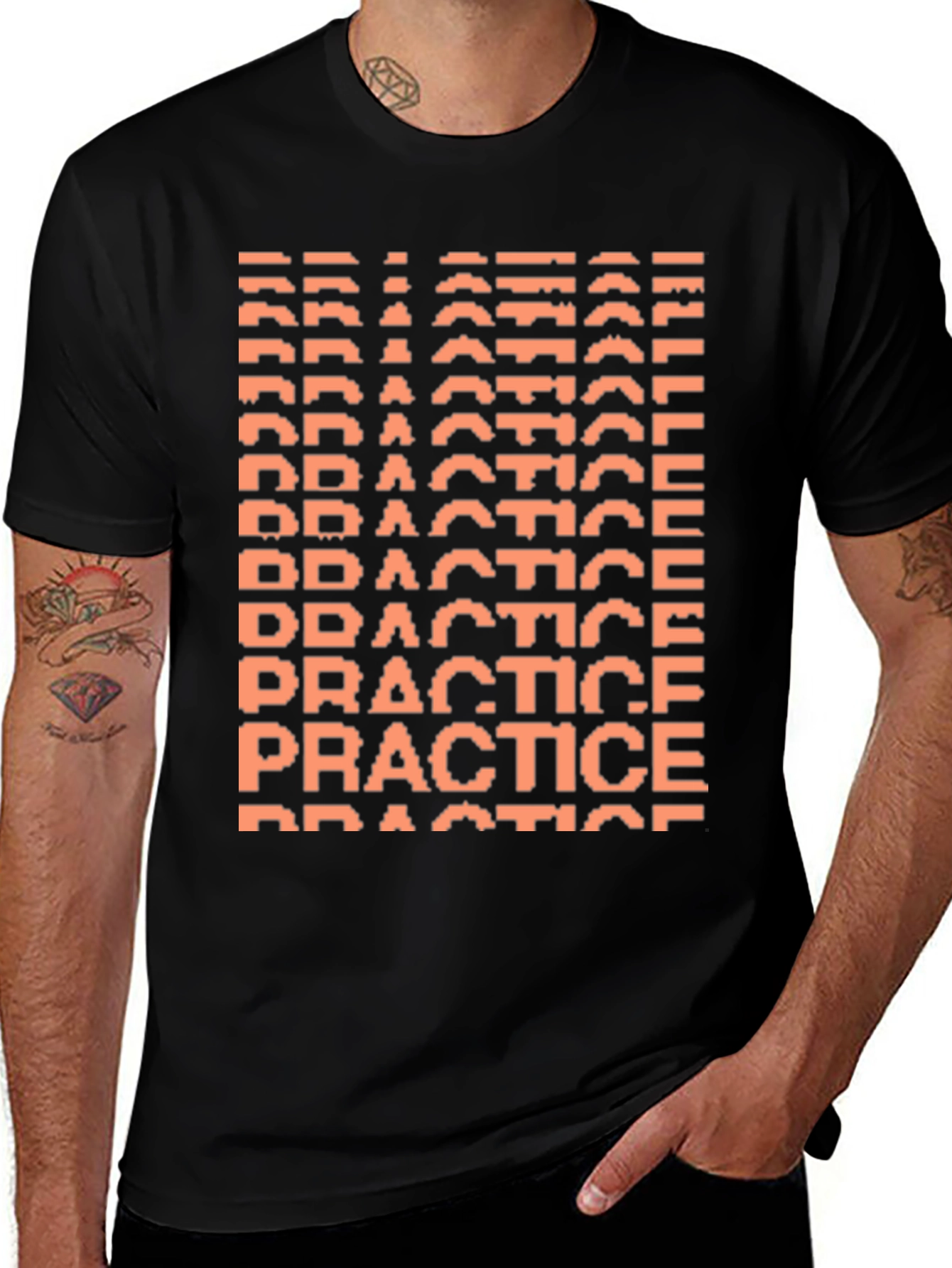 Variant 24 of Practice Pixel Art Black T-Shirt