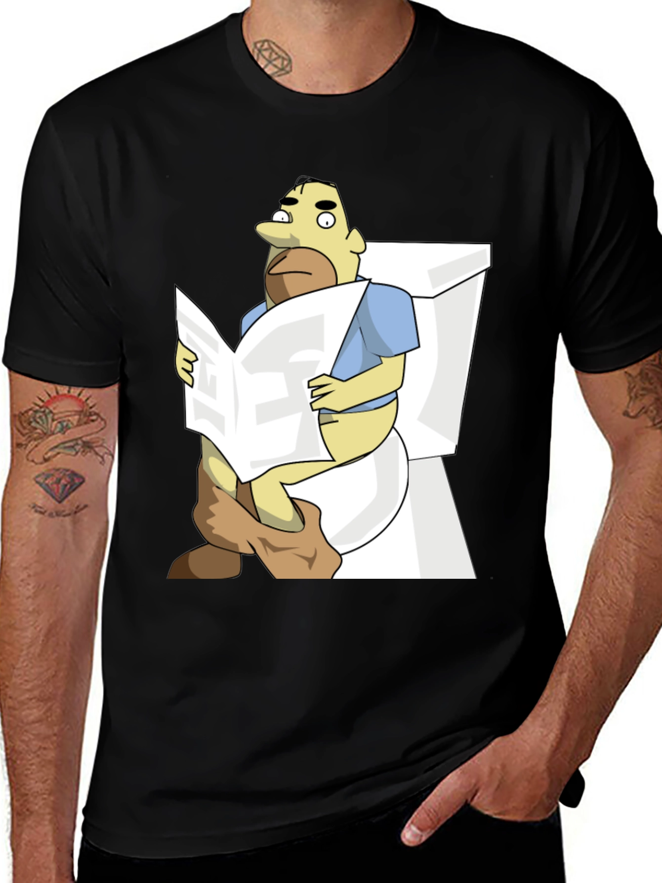 Variant 18 of Funny Cartoon Toilet Humor Graphic T-Shirt