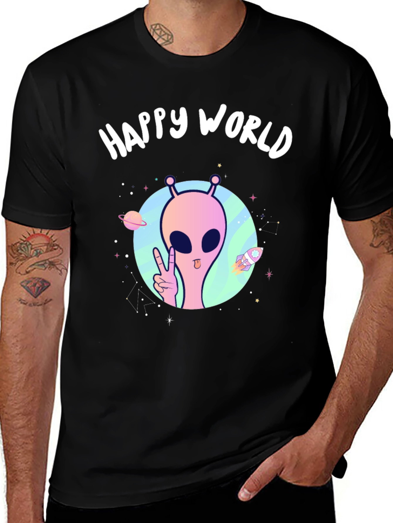 Variant 24 of Happy World Alien Graphic Tee