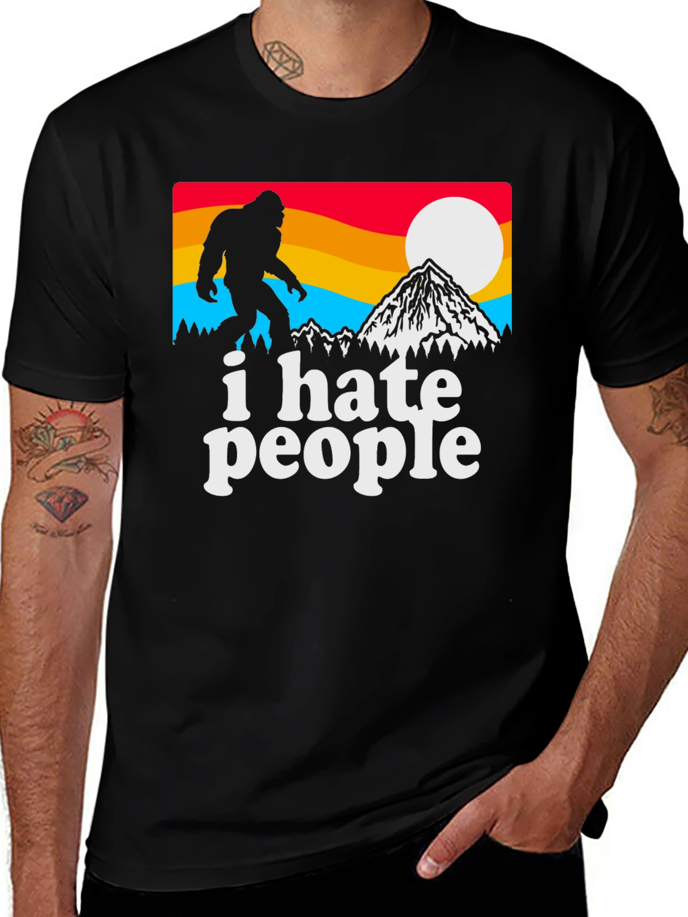 Variant 15 of I Hate People Bigfoot Graphic Tee