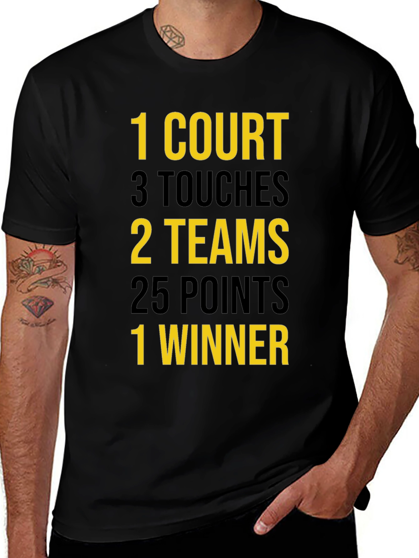Basketball T-Shirt: 1 Court, 3 Touches, 2 Teams, 25 Points