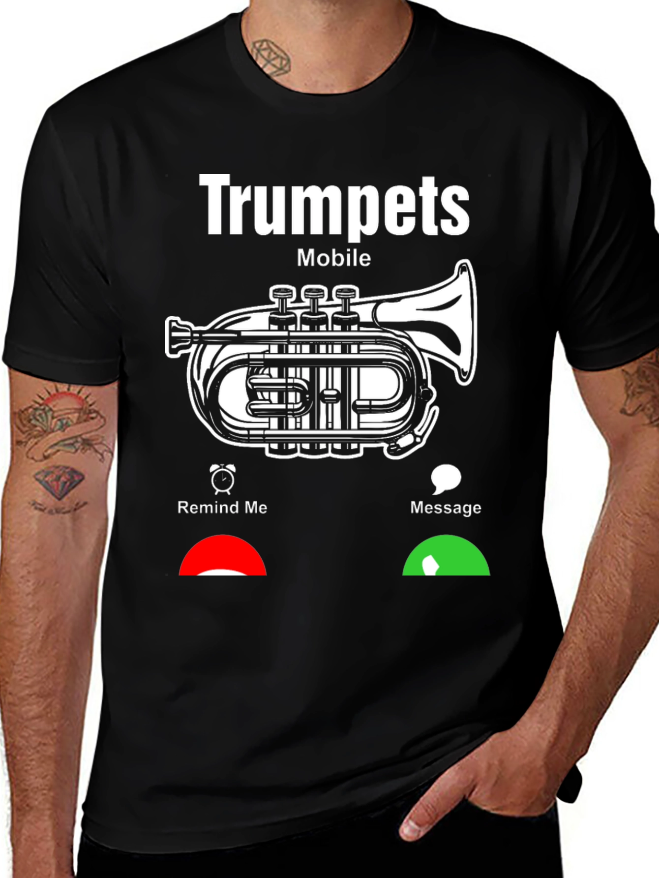 Variant 6 of Trumpet Mobile T-Shirt - Musician Humor Tee