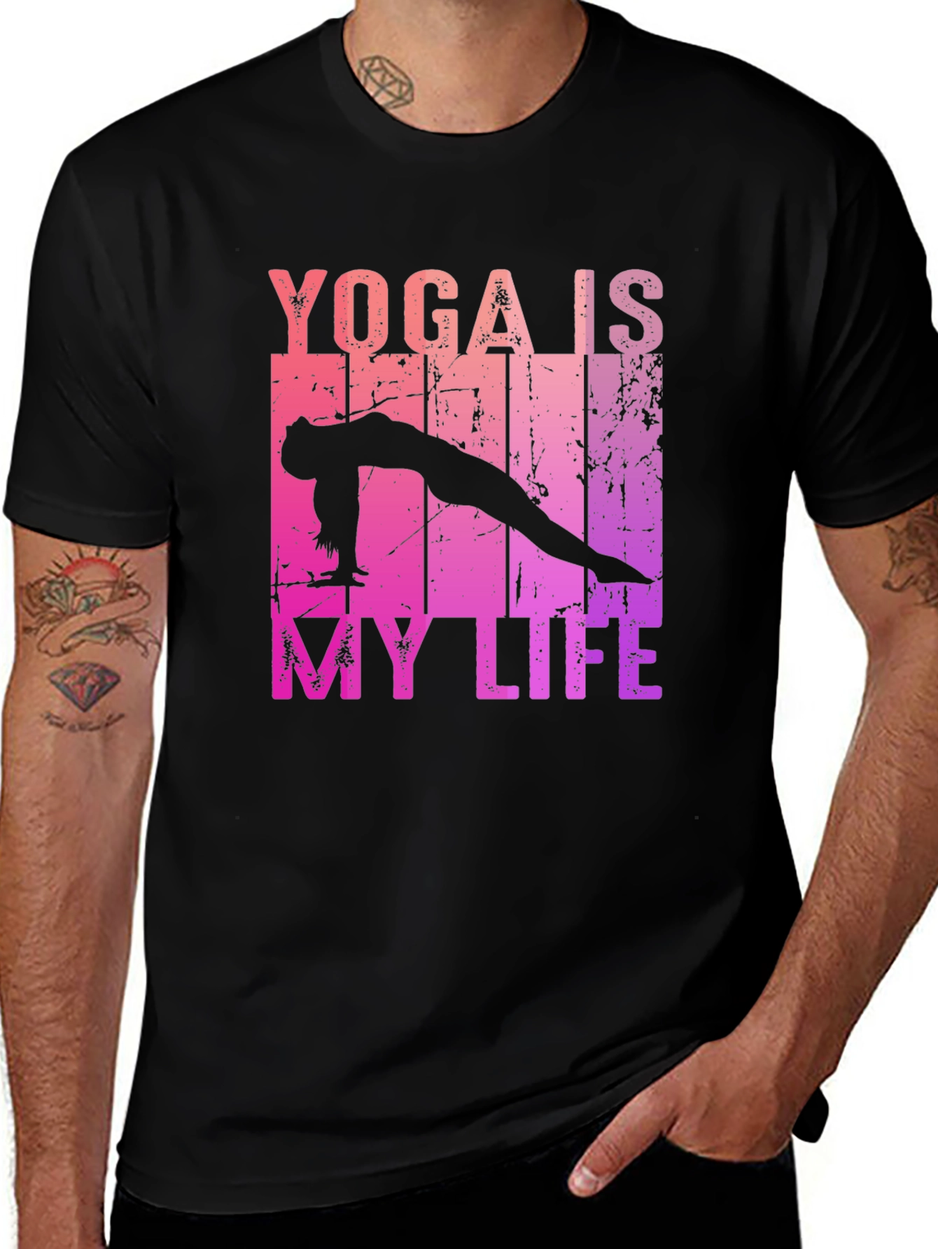 Yoga Is My Life Black T-Shirt