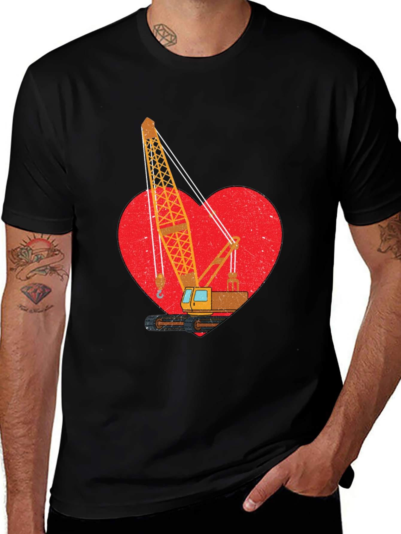 Variant 28 of Crane Heart Graphic Tee - Heavy Equipment Love