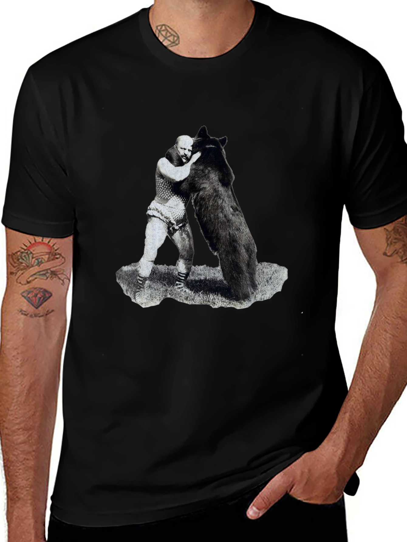 Variant 20 of Man vs Bear Graphic T-Shirt - Black