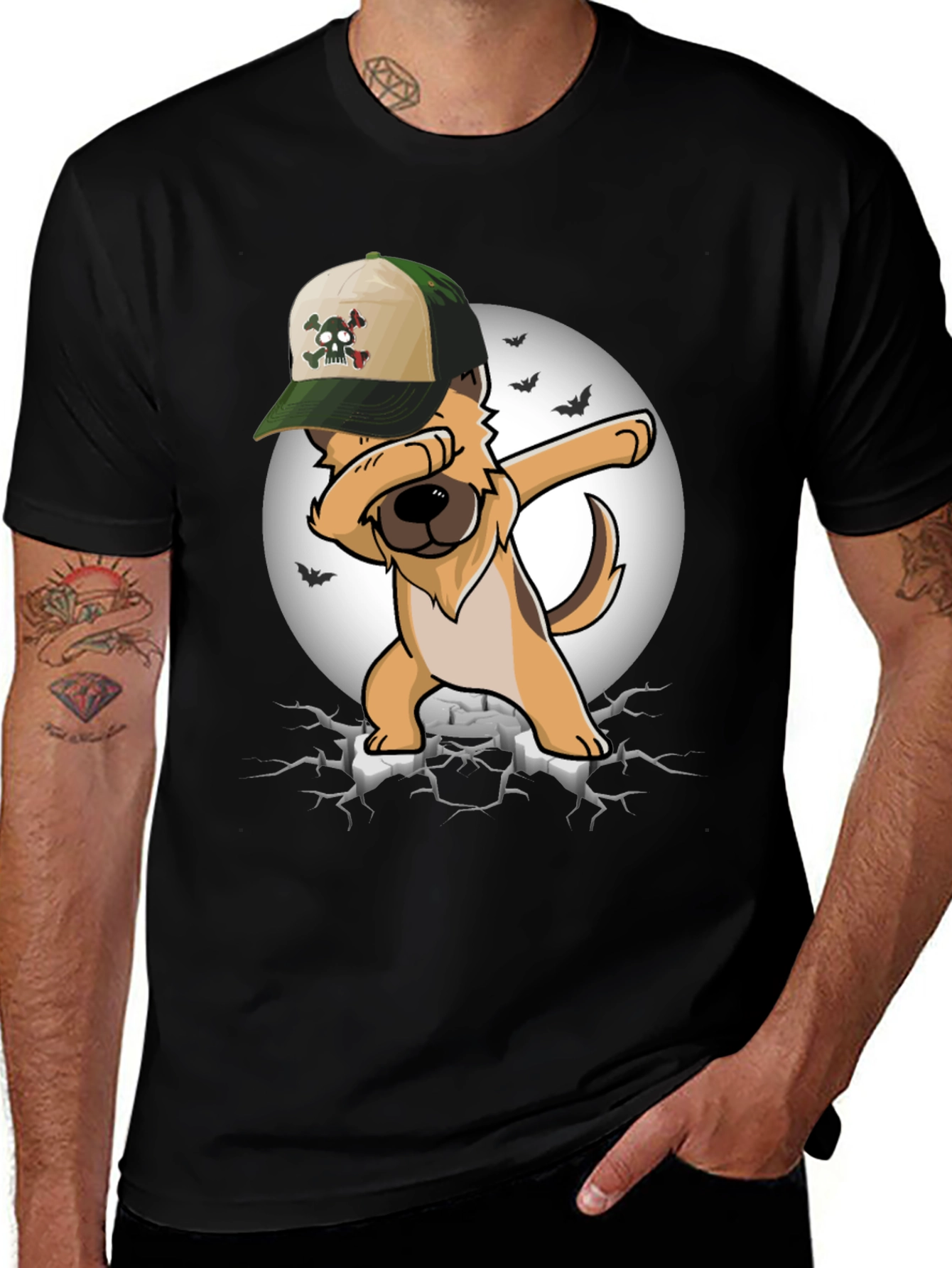Variant 15 of Dabbing Dog T-Shirt - Funny Cute Dog with Hat Tee