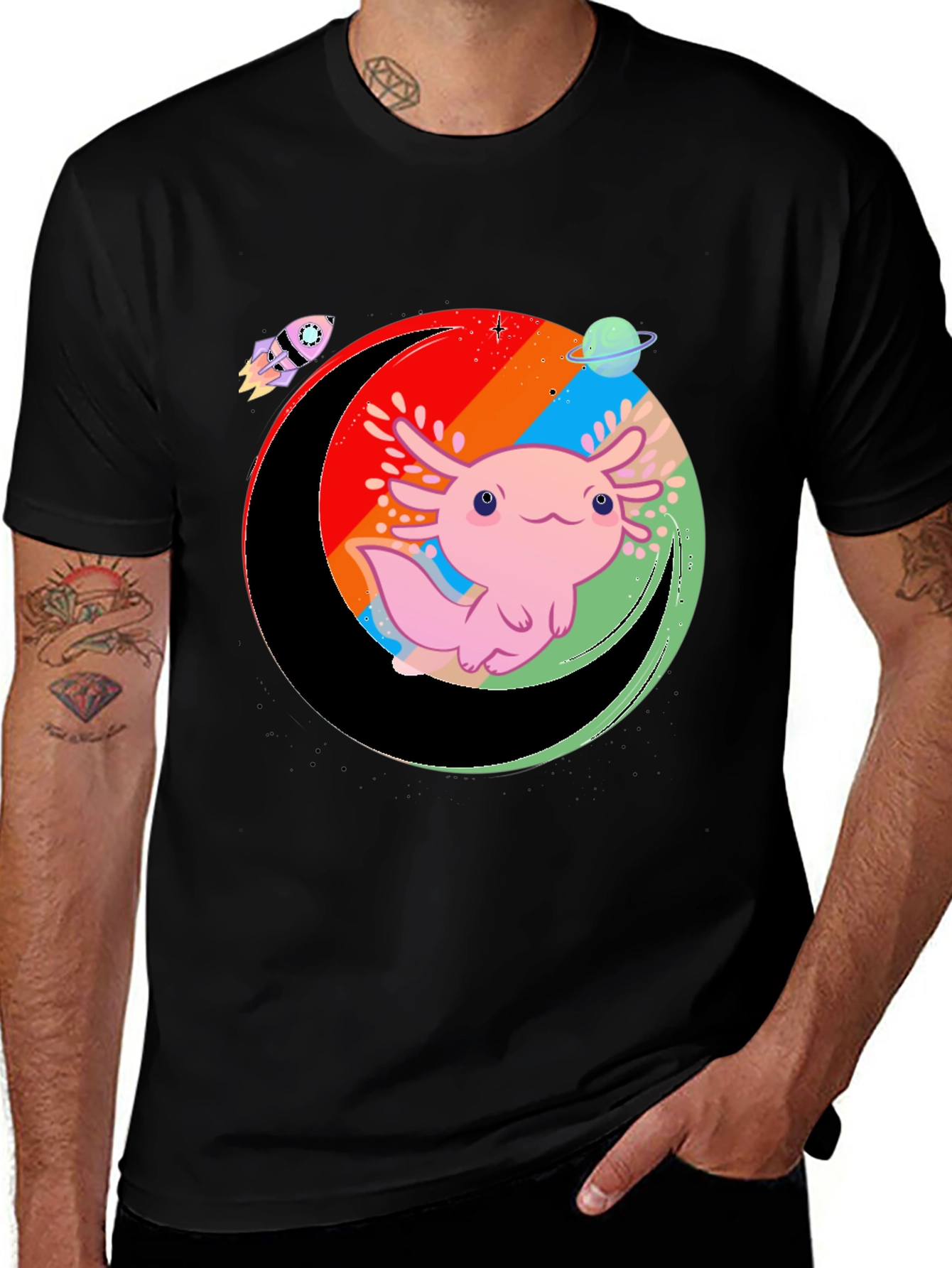 Variant 17 of Axolotl in Space T-Shirt