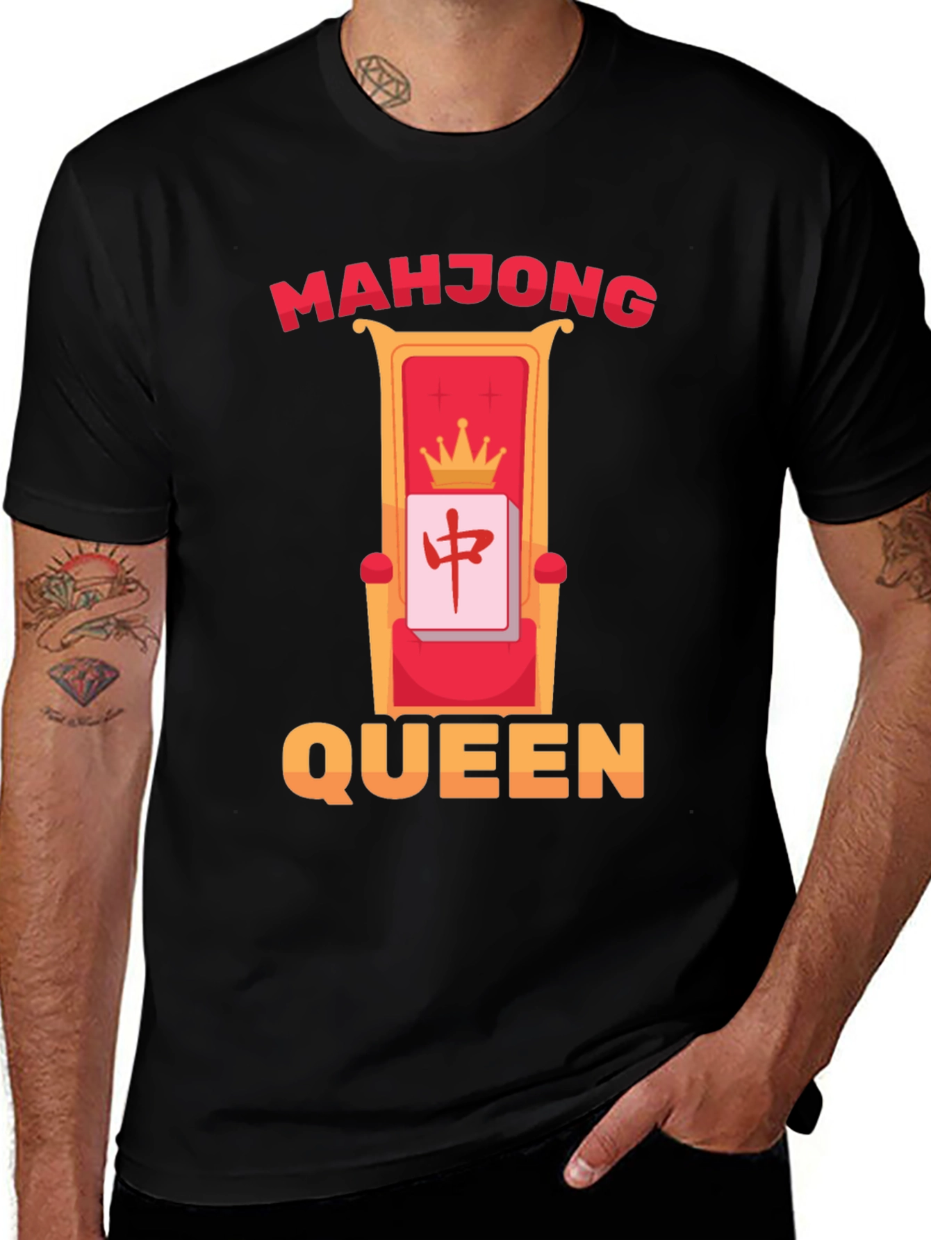 Variant 19 of Mahjong Queen T-Shirt - Lucky Gaming Tee