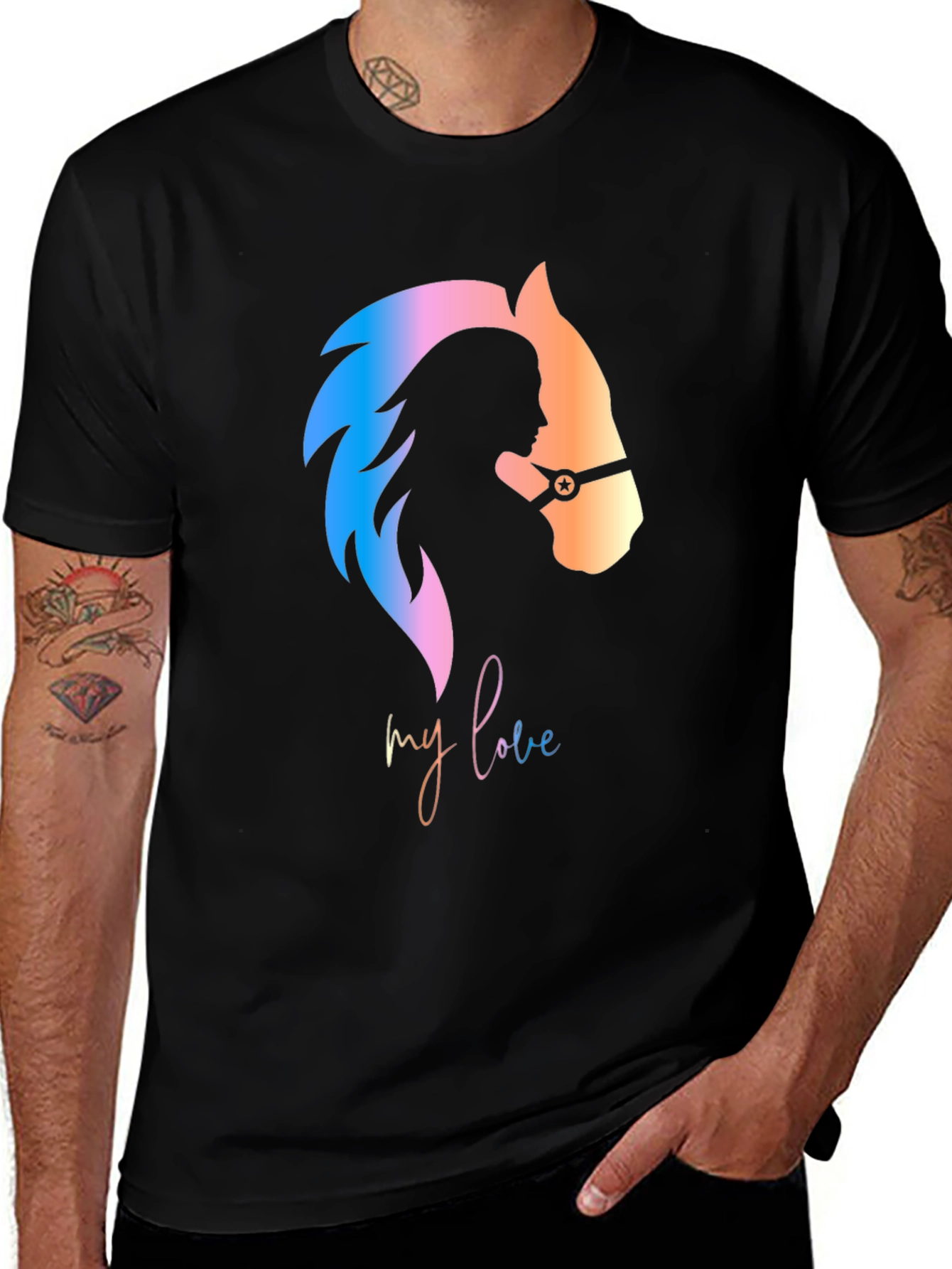 Variant 29 of My Love Horse Graphic Tee - Unisex Black T-Shirt