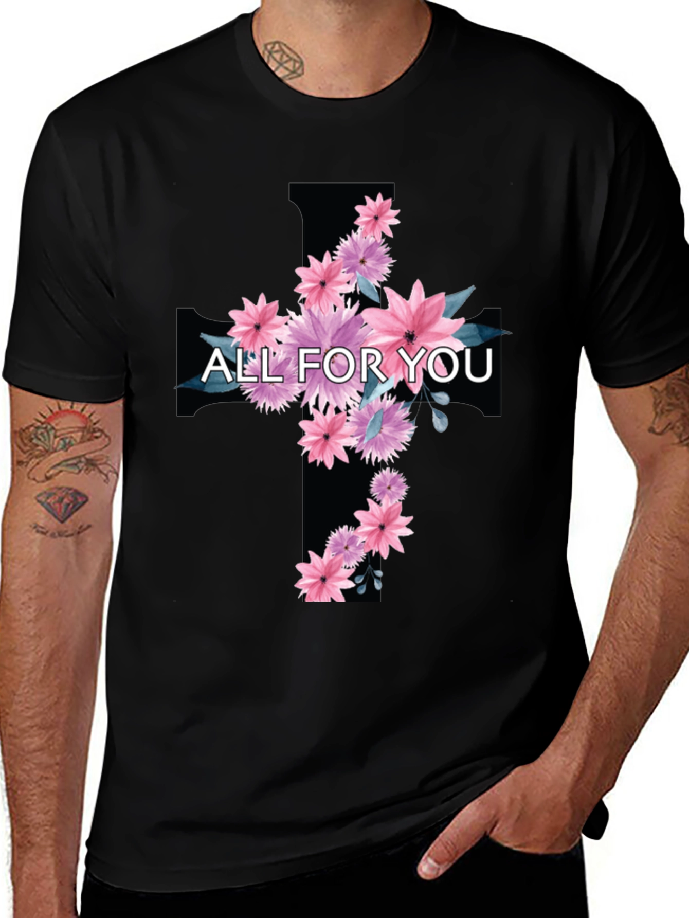 Floral Cross T-Shirt - All For You