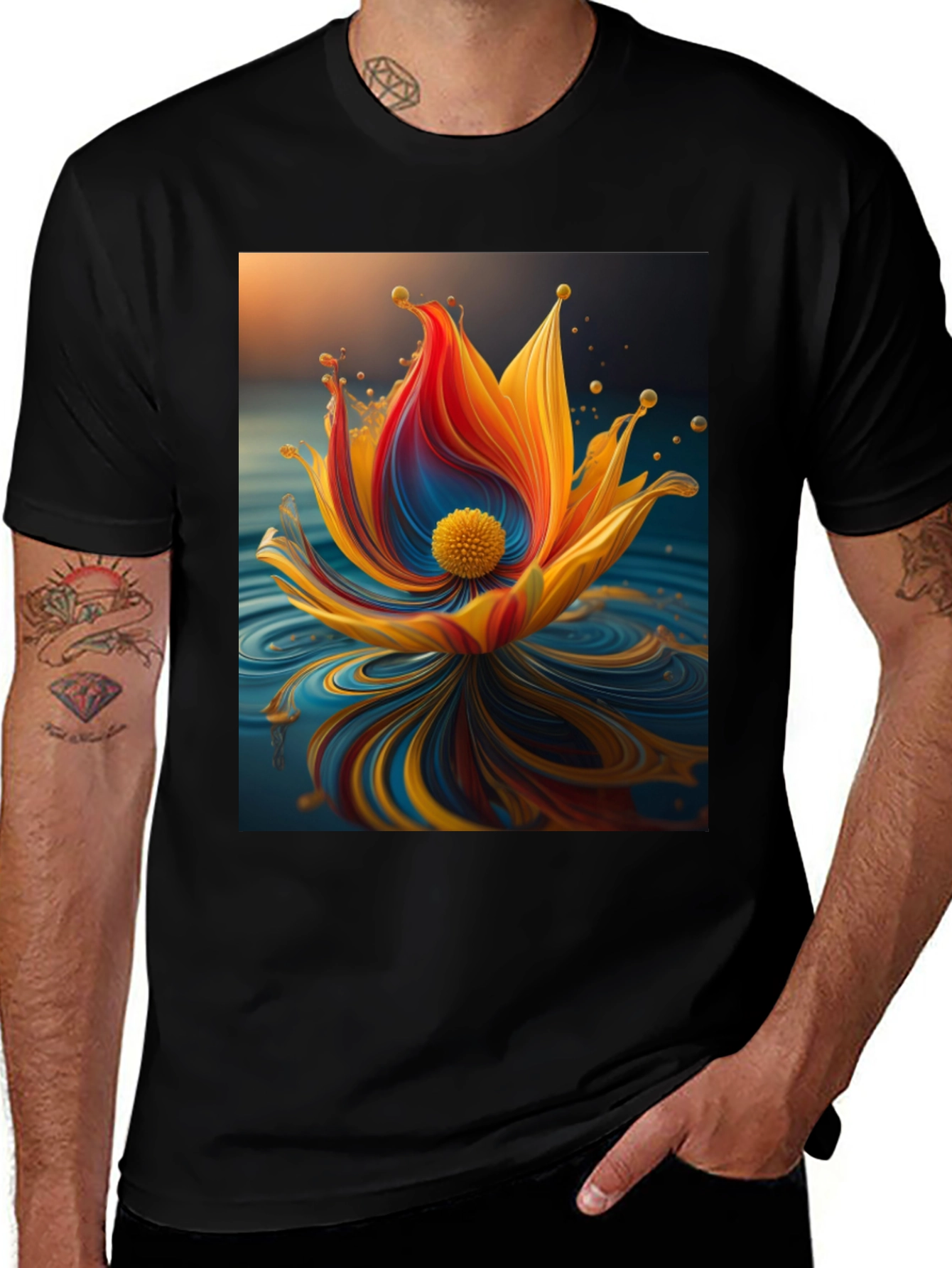 Variant 27 of Abstract Floral Graphic T-Shirt - Modern Art Tee