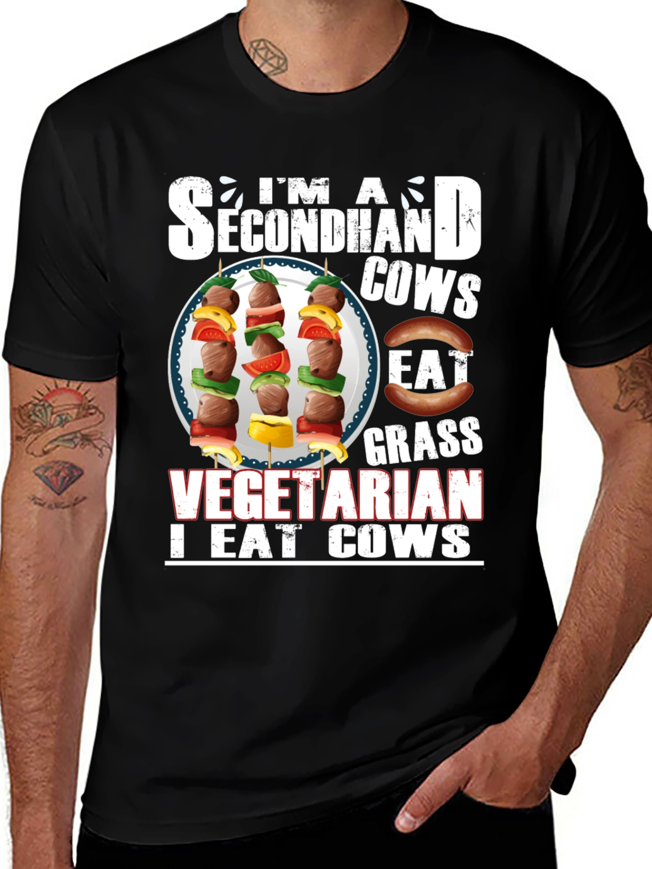 Variant 30 of Secondhand Vegetarian Funny Graphic T-Shirt