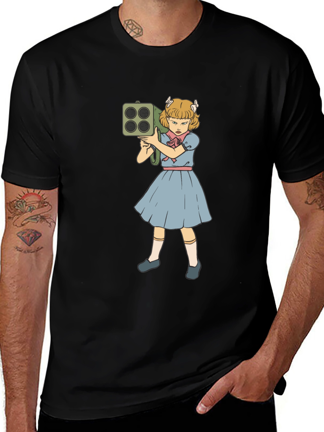 Variant 8 of Girl with Rocket Launcher Graphic T-Shirt