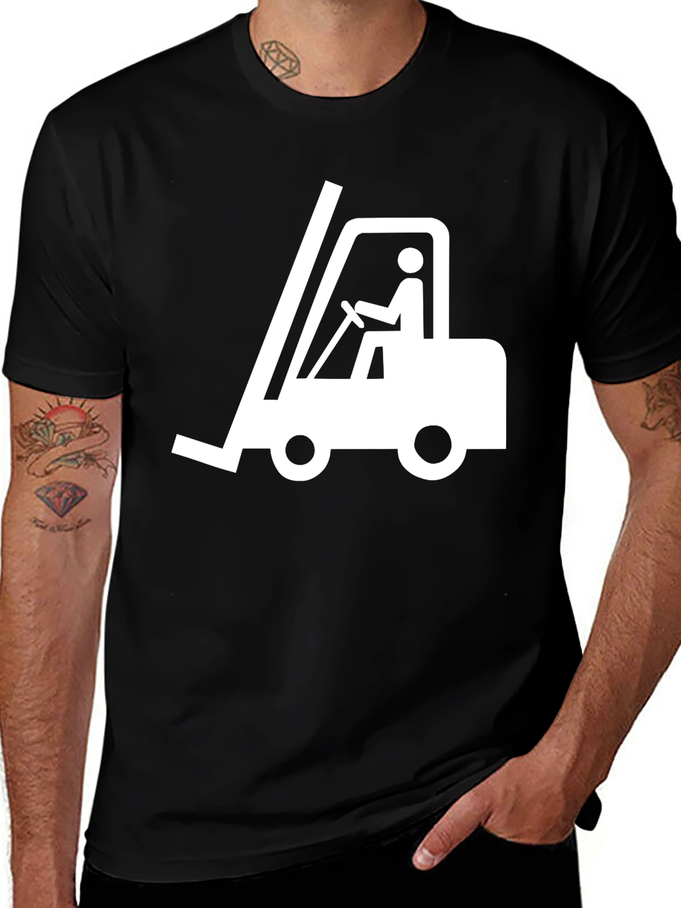 Forklift Operator Graphic T-Shirt - Black Cotton Tee