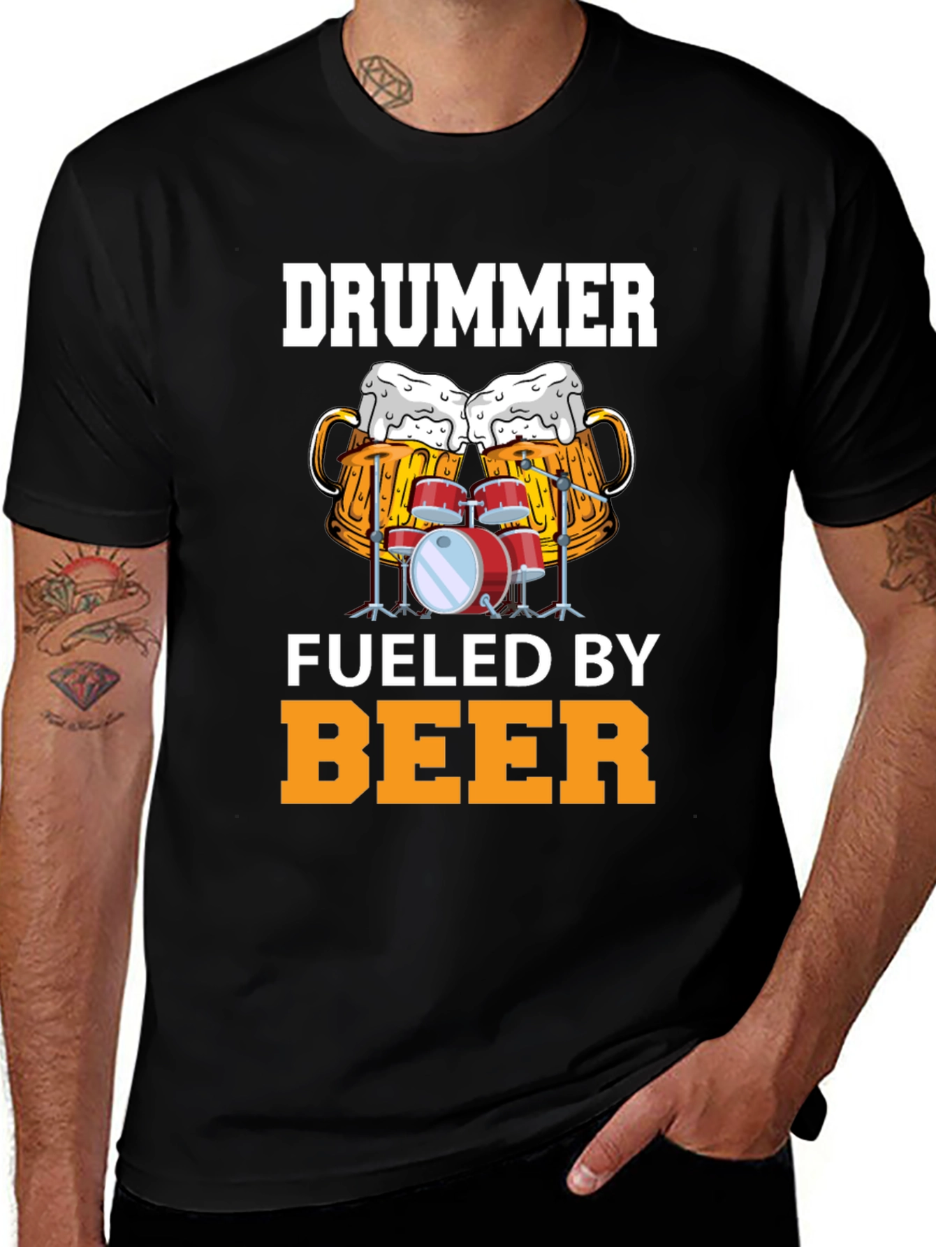 Variant 17 of Drummer Fueled by Beer Graphic Tee