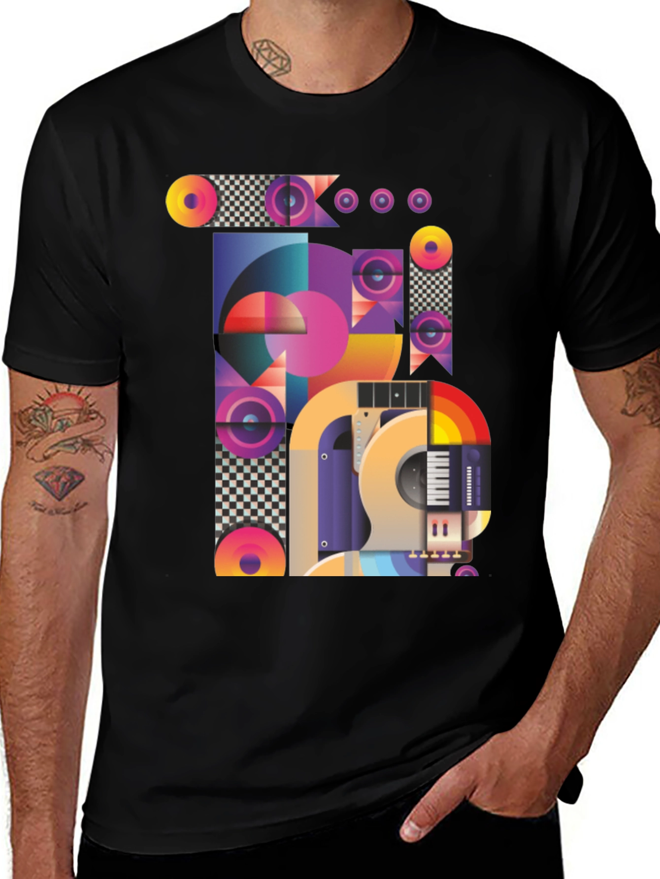 Variant 24 of Abstract Musical Instrument Graphic T-Shirt
