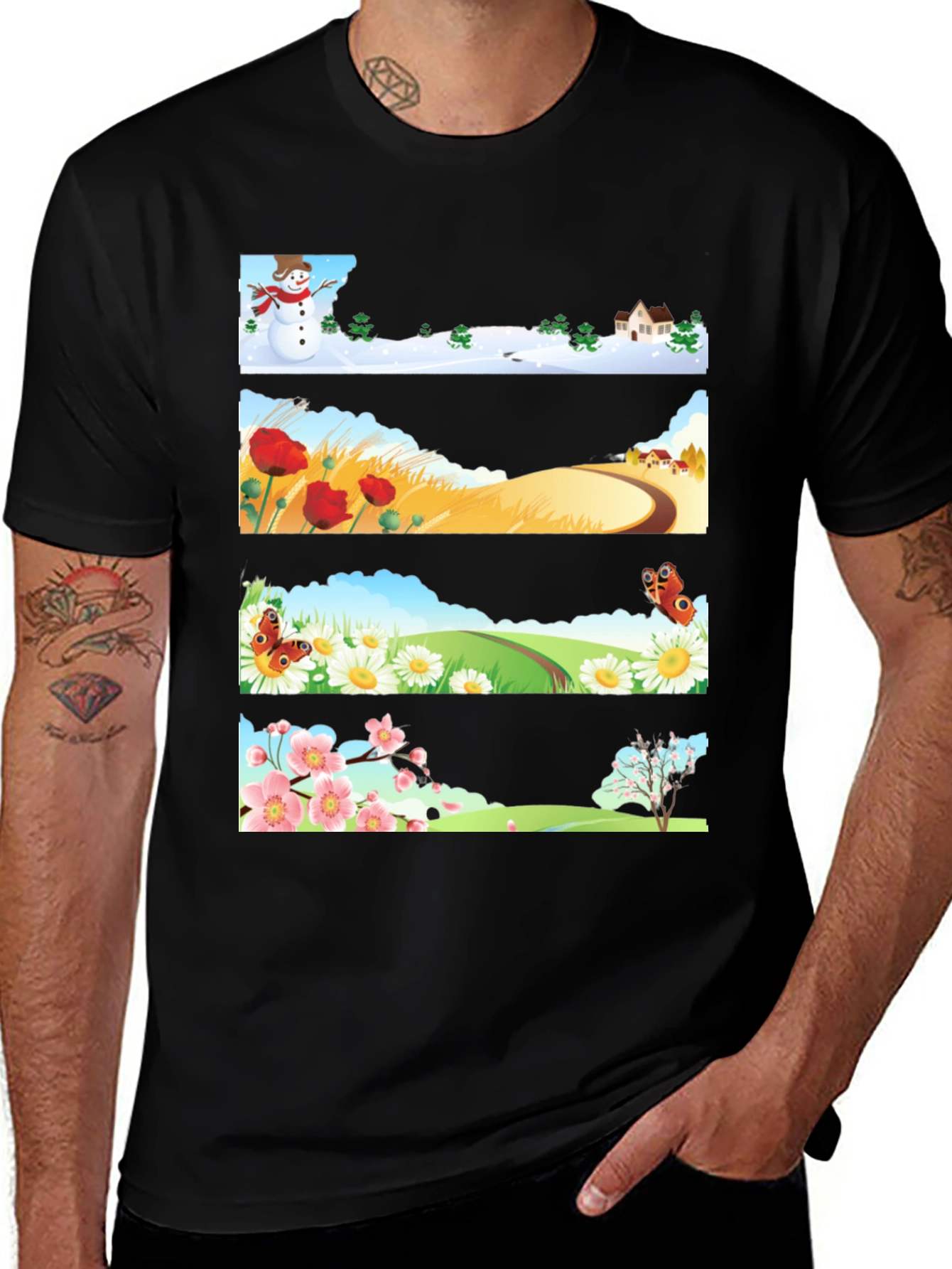Four Seasons T-Shirt - Nature Design