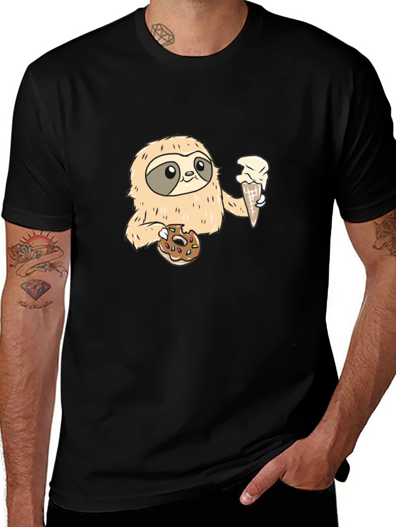 Variant 20 of Sloth Ice Cream & Donut T-Shirt
