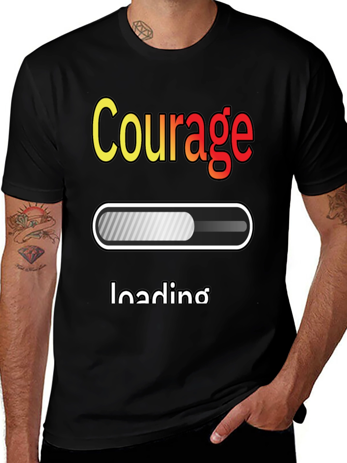Variant 11 of Courage Loading Graphic T-Shirt - Black