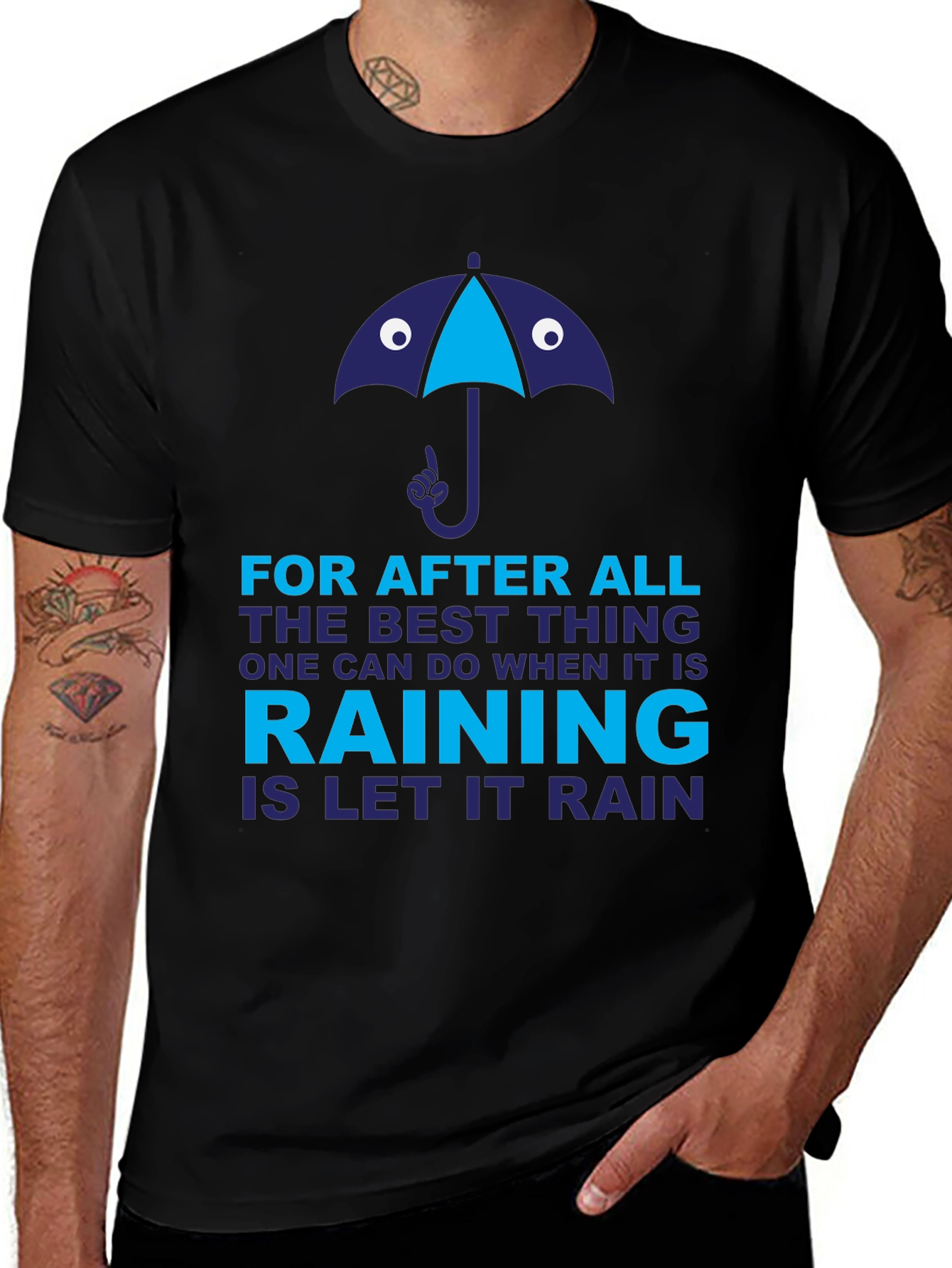 Variant 9 of Rainy Day Humor T-Shirt - Let It Rain Graphic Tee