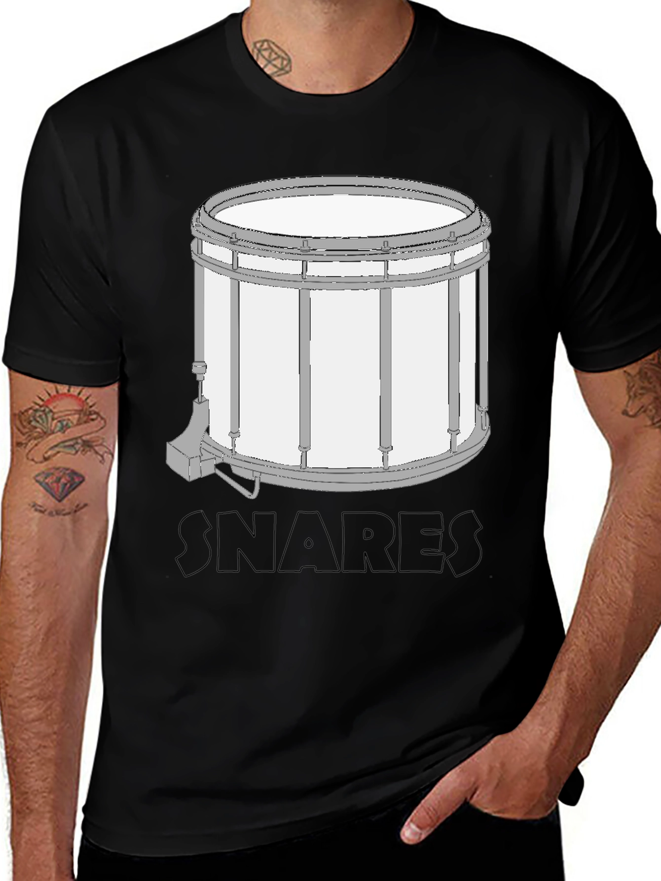 Variant 19 of Snare Drum Graphic Tee - Music Lover's Shirt