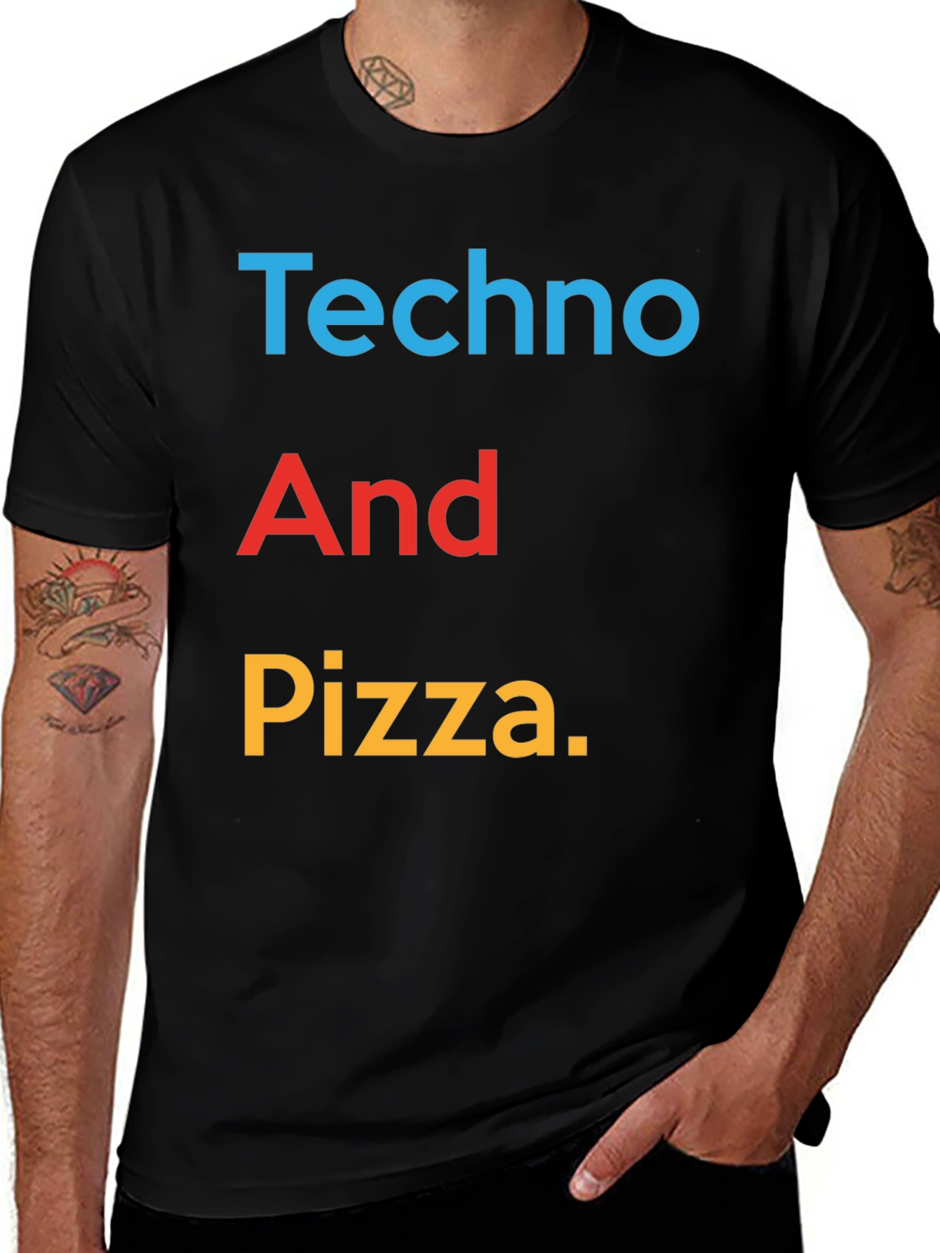 Variant 16 of Techno And Pizza Graphic Tee