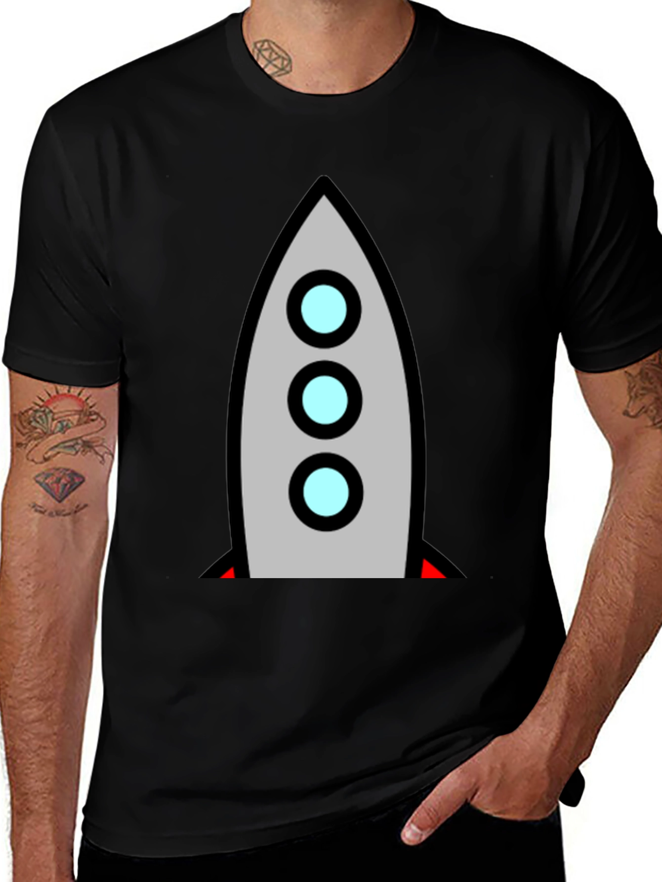 Variant 28 of Rocket Graphic Tee - Retro Space Adventure