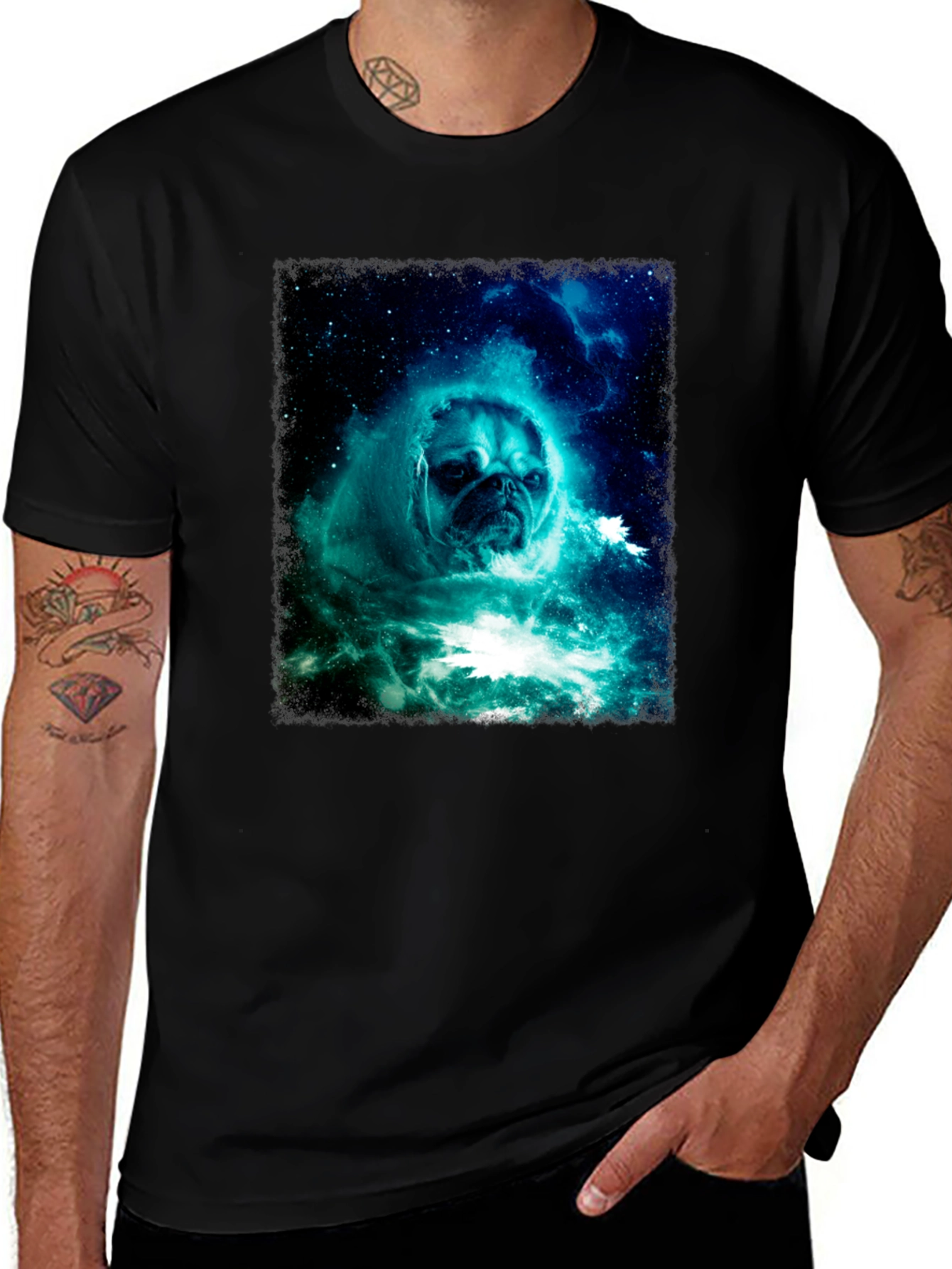 Variant 10 of Cosmic Pug Graphic T-Shirt