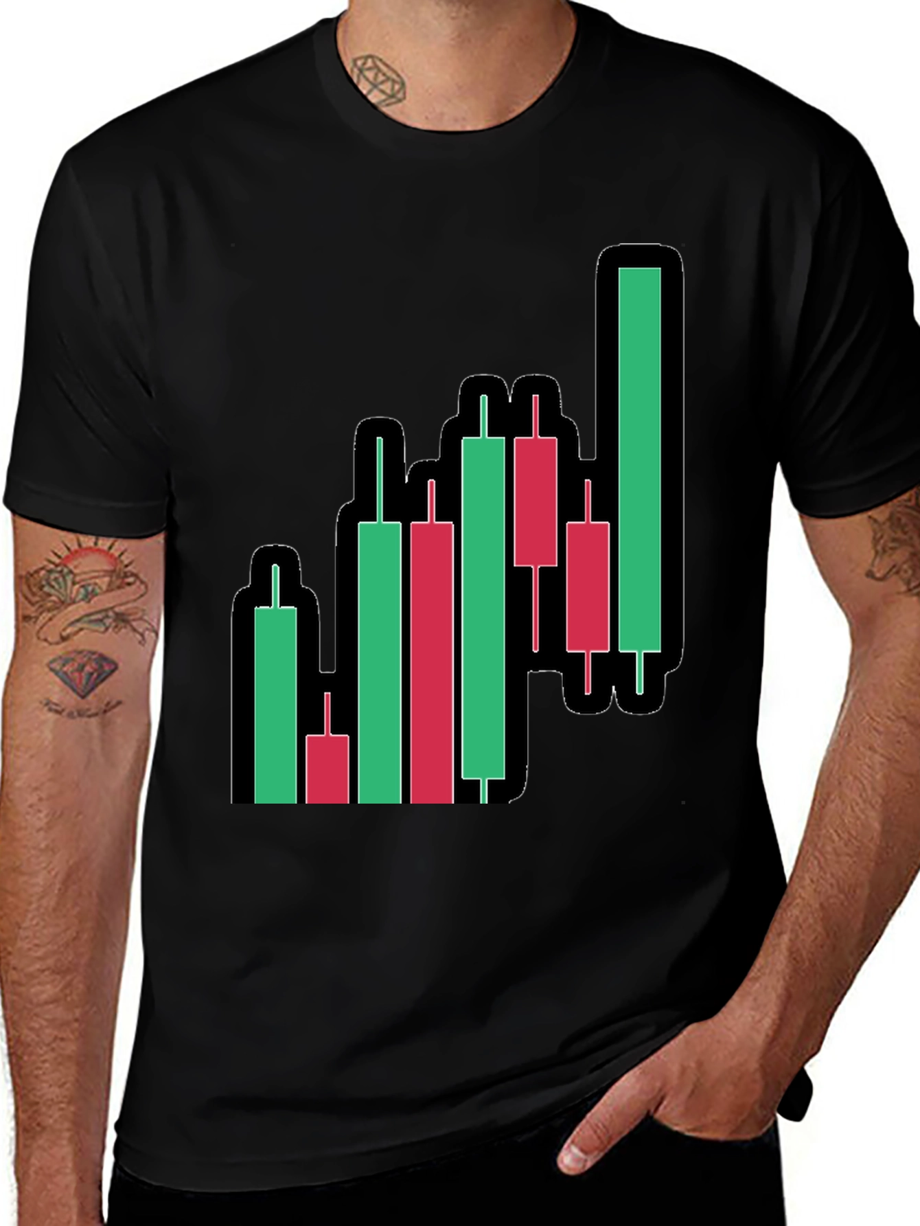 Variant 4 of Stock Market Candlestick T-Shirt - Bullish Trader Tee