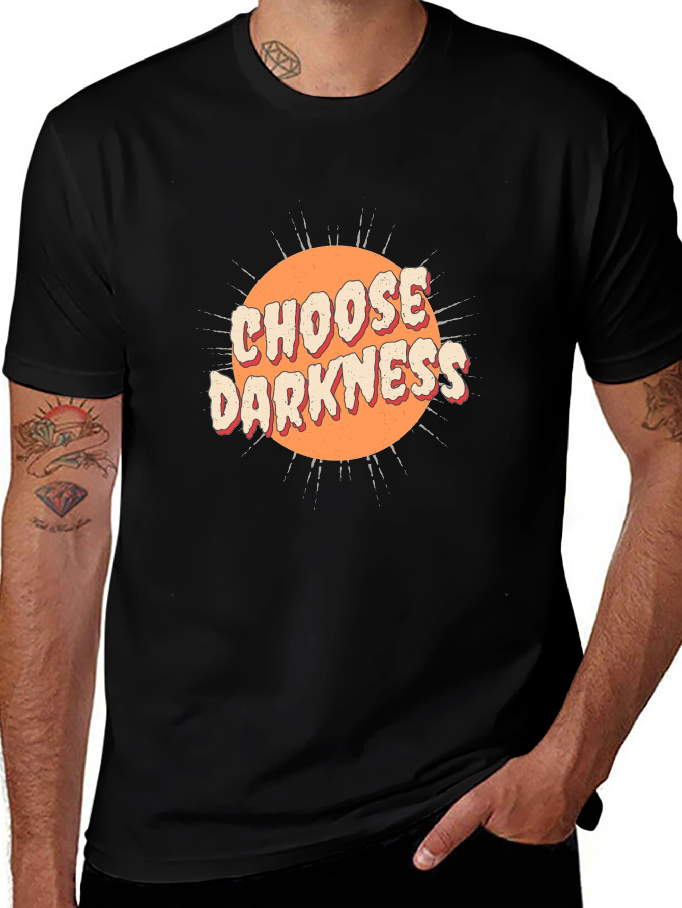 Variant 10 of Choose Darkness Graphic T-Shirt - Trendy Casual Wear